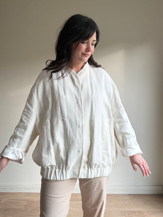 Zara Linen & Cotton Bomber, L
