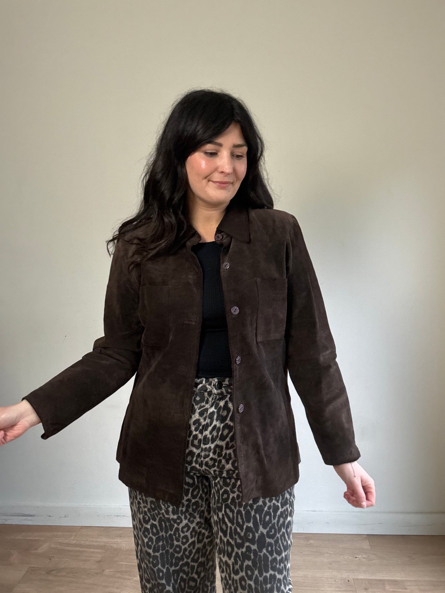 Vintage Suede Shirt Jacket, S/M