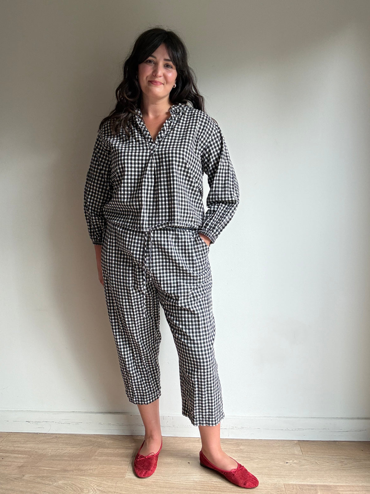 Sideline Gingham Lounge Set, M