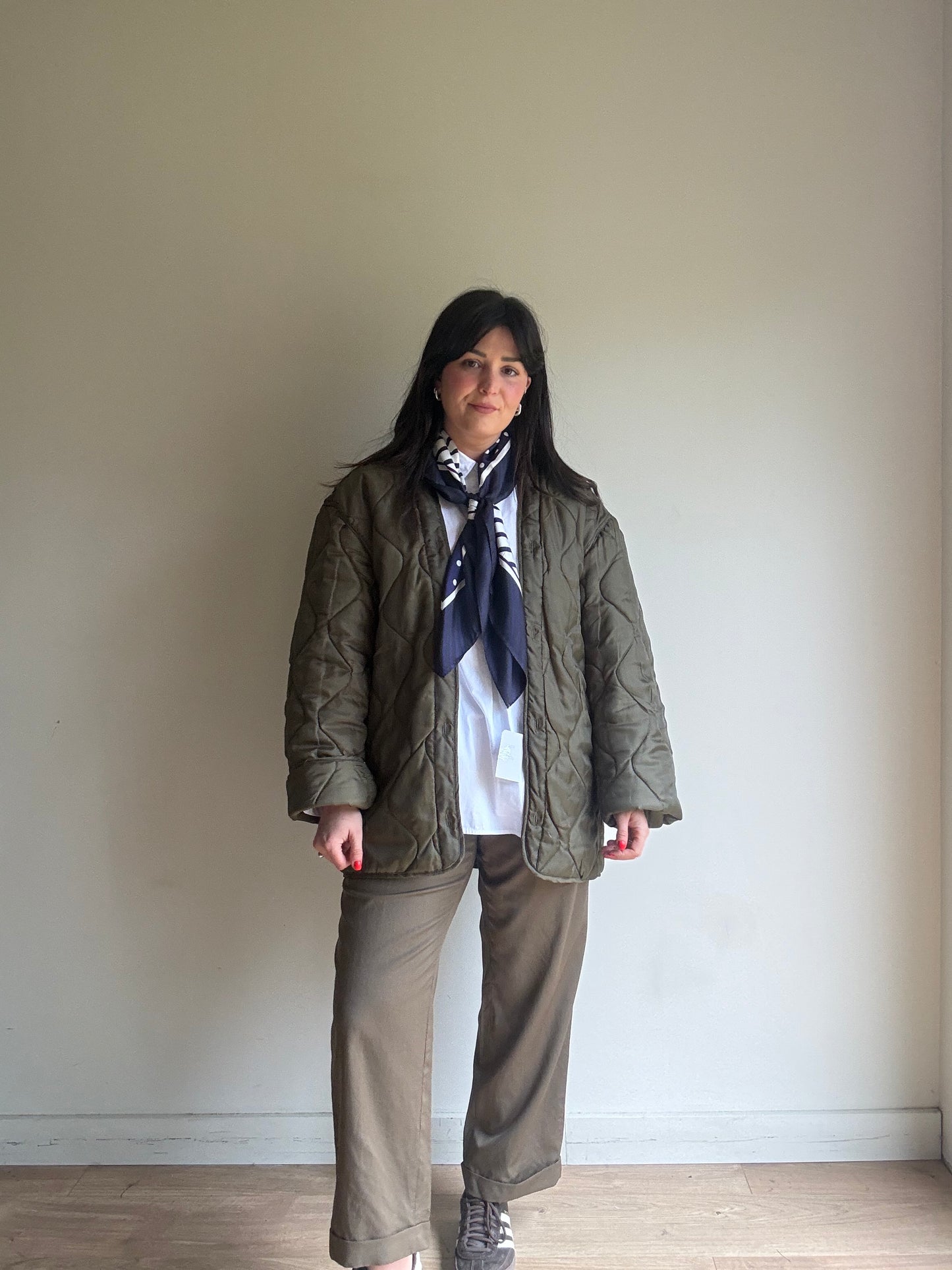 Vintage Quilted Army Military Liner Jacket, One Size
