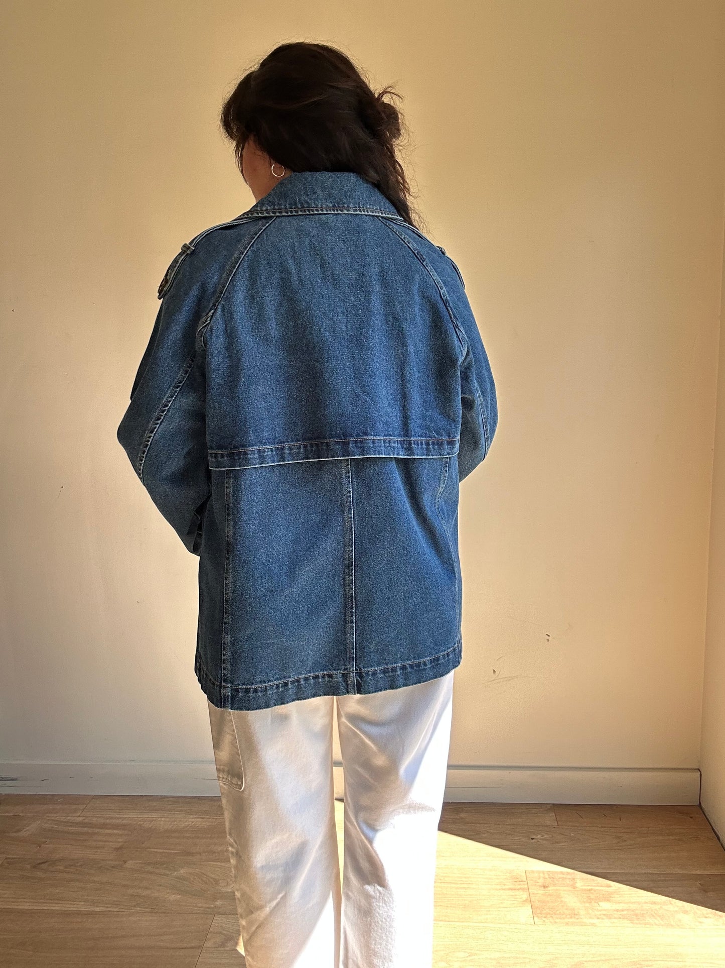 DKNY NEW Collared Denim Jacket, L