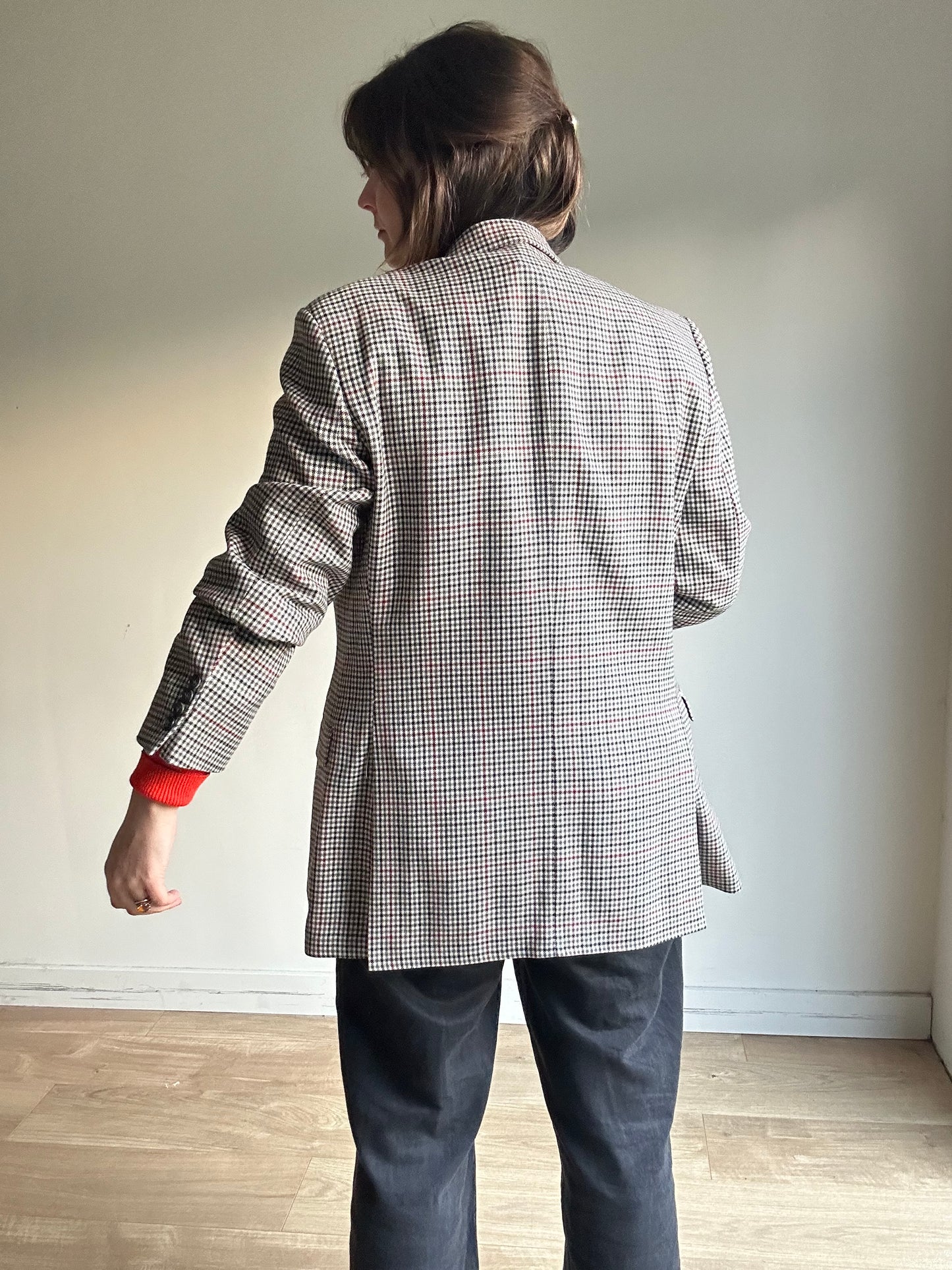 Vintage St Michael Pure Wool Houndstooth Check Blazer, 12