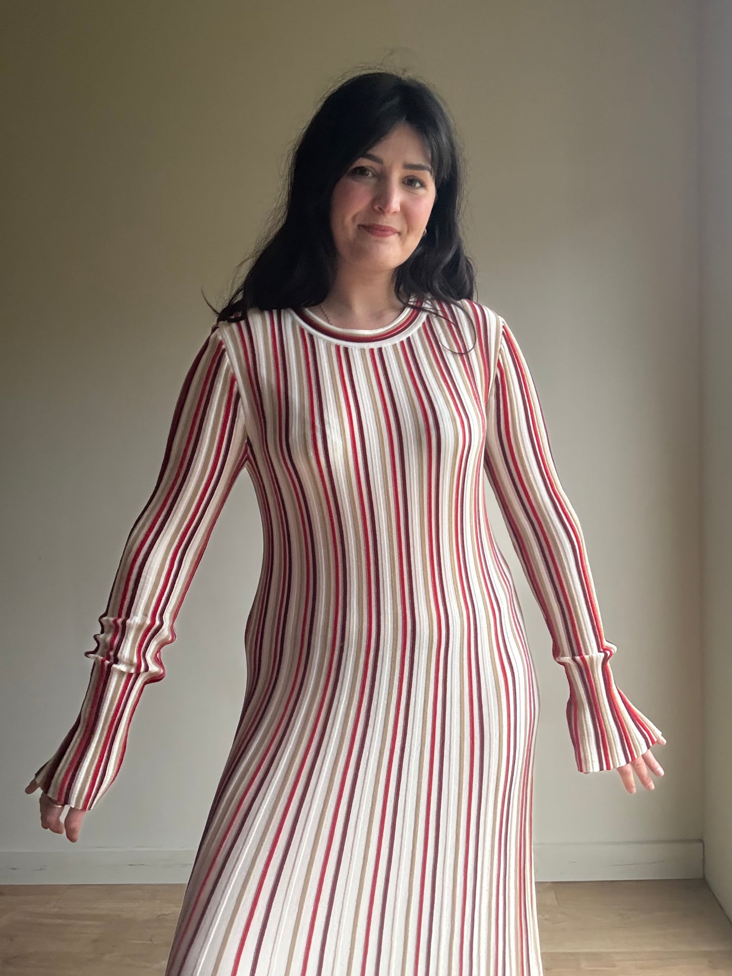 & Other Stories Knit Stripe Maxi Dress, M