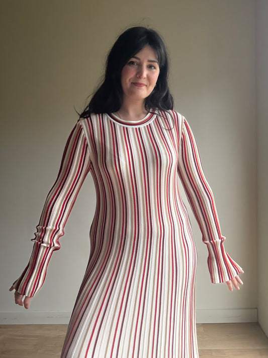 & Other Stories Knit Stripe Maxi Dress, M
