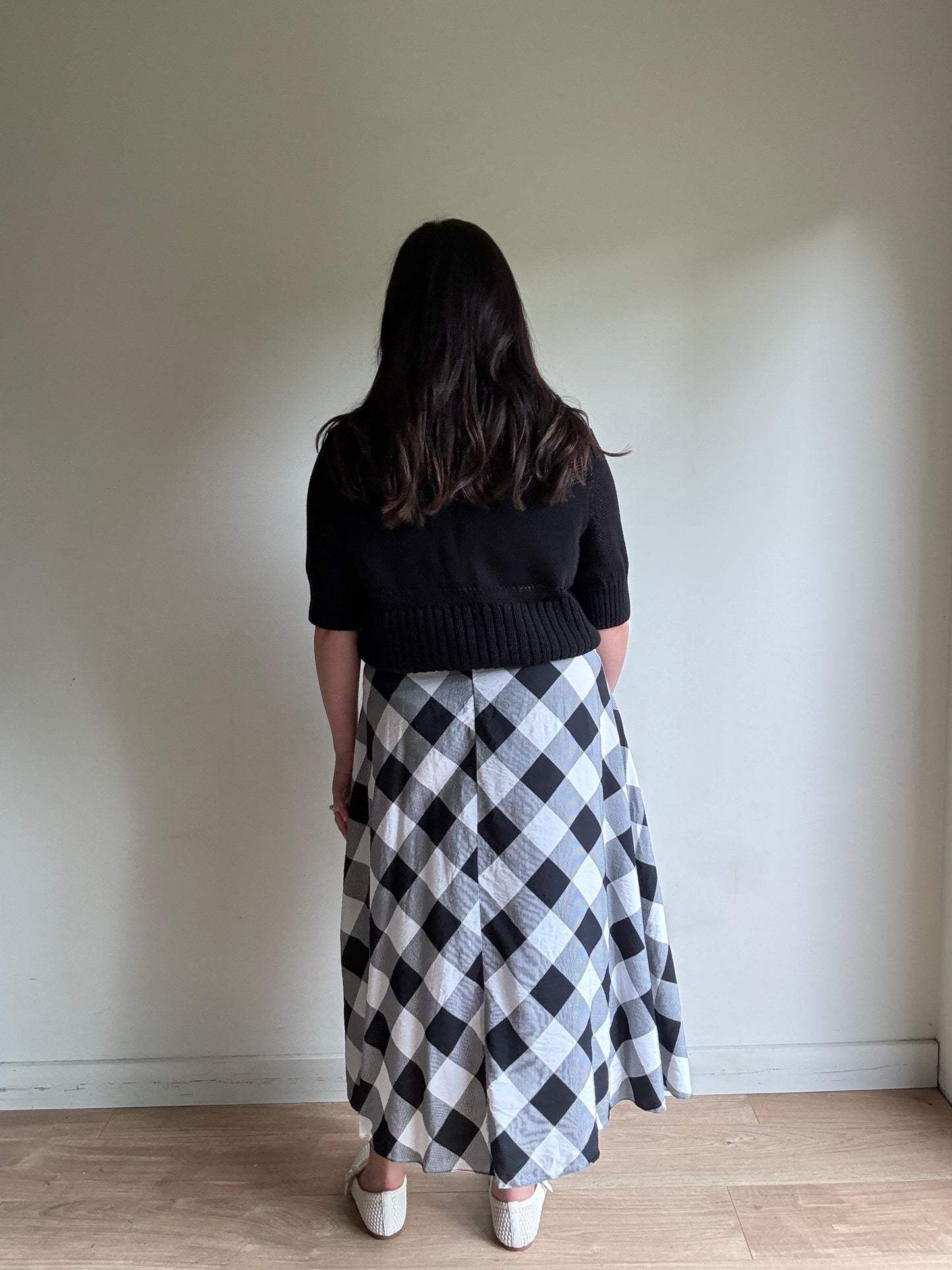 M&S Gingham Midi Skirt, 8