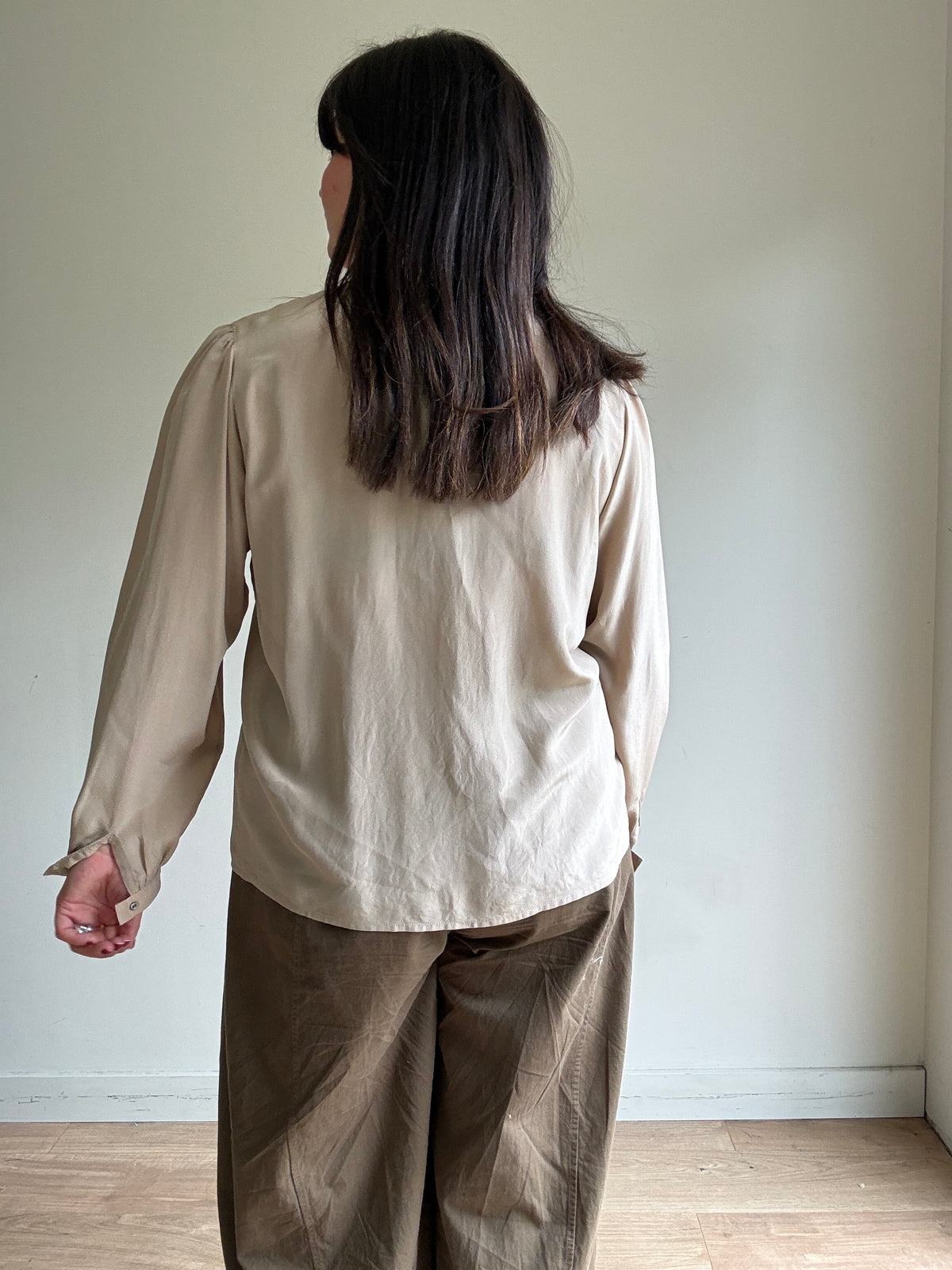 Silk Pleated Blouse, M-L