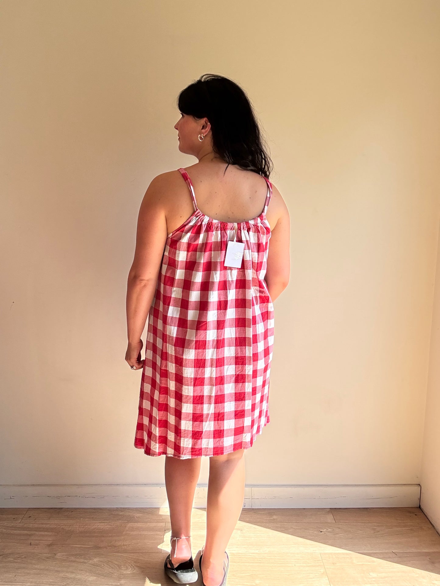 Topshop Gingham Sun Dress, M