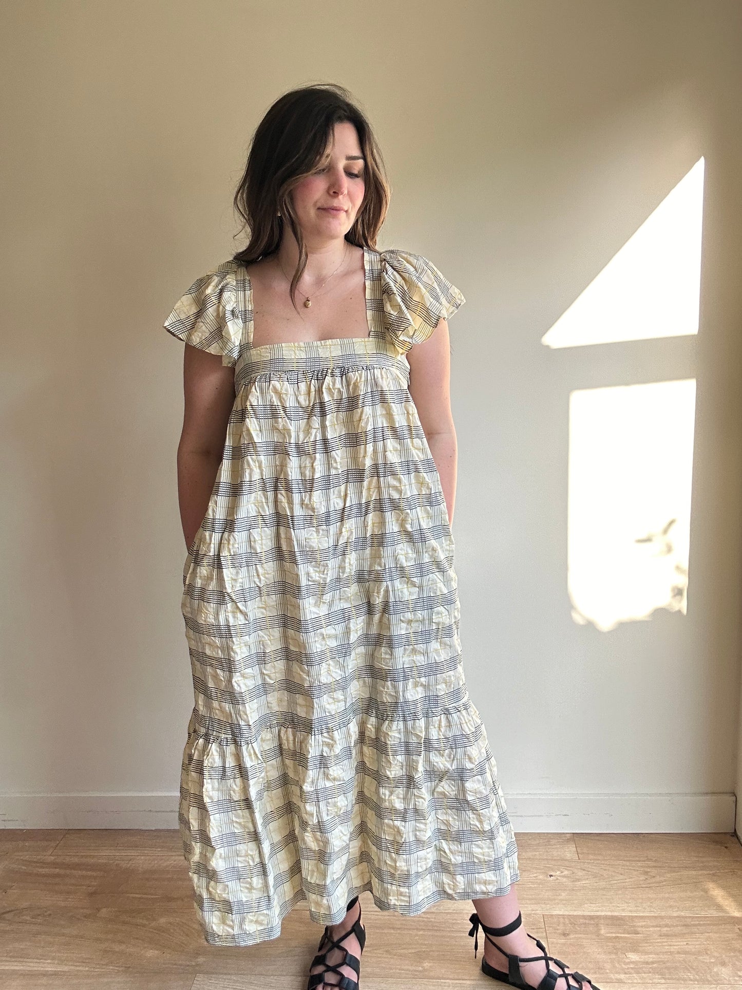 Second Female Check Sun Dress - Size M