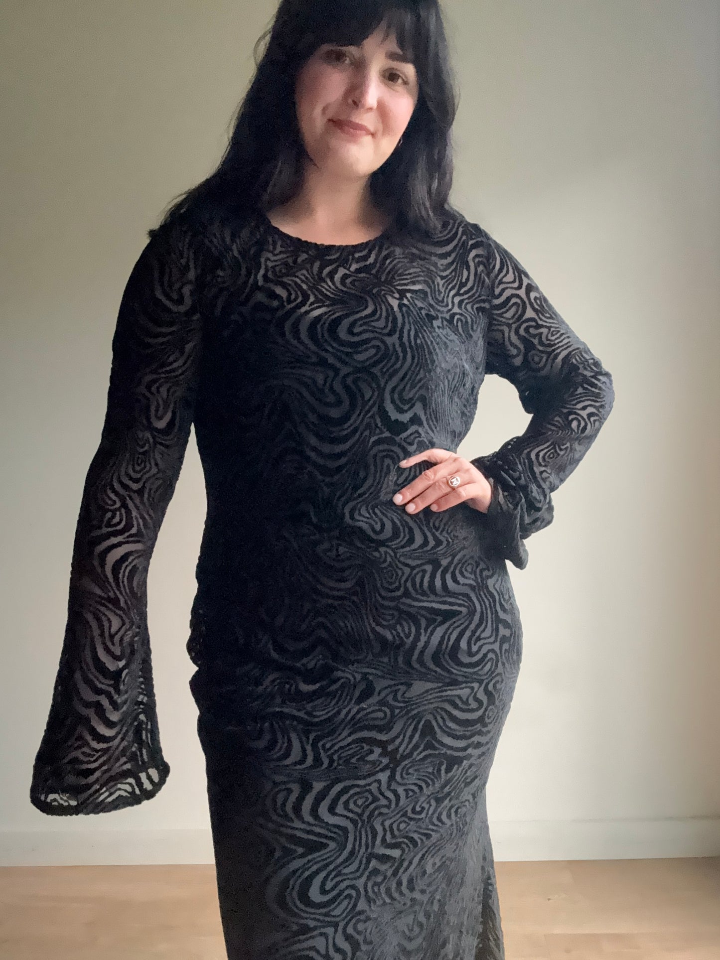 Kai Collective Marble Sheer Mesh Dress, XL