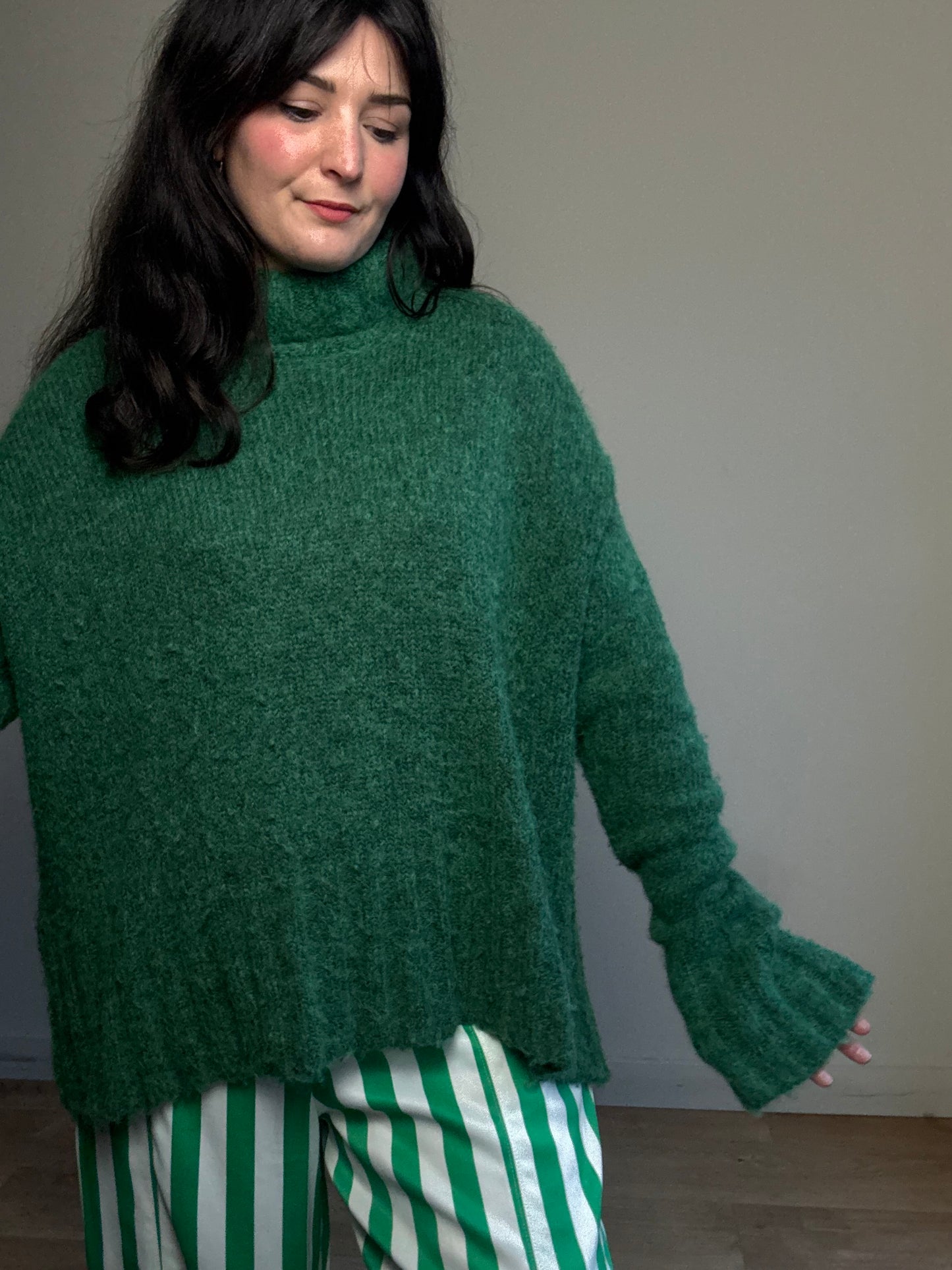 Vic & Bert Wool & Alpaca Funnel Neck Jumper, M/L