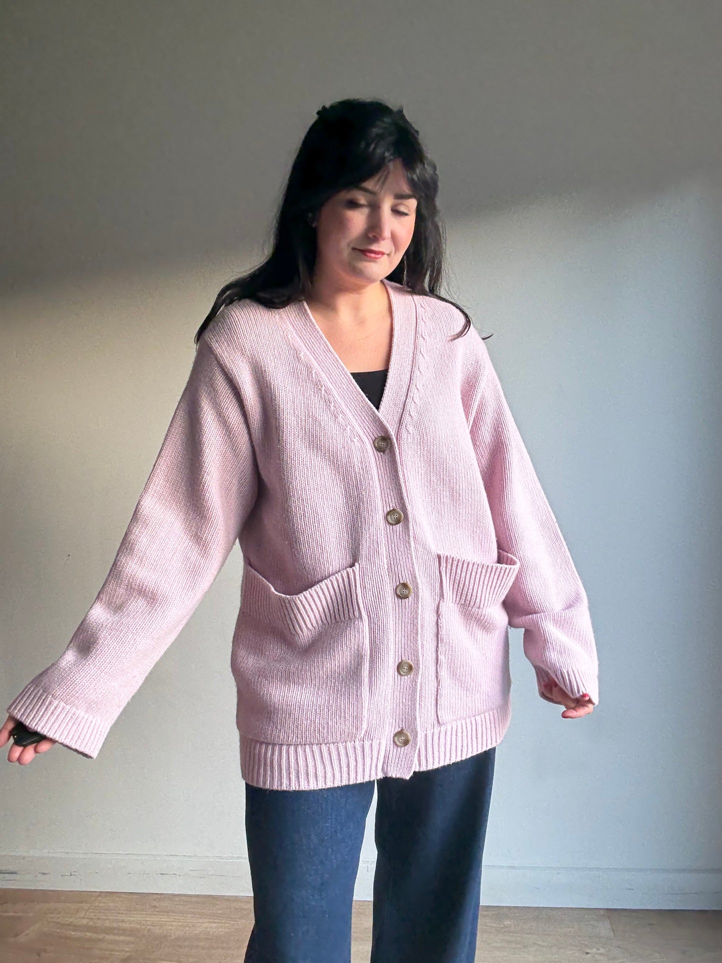 NEW Wool & Cashmere Boyfriend Cardigan, S (oversized)