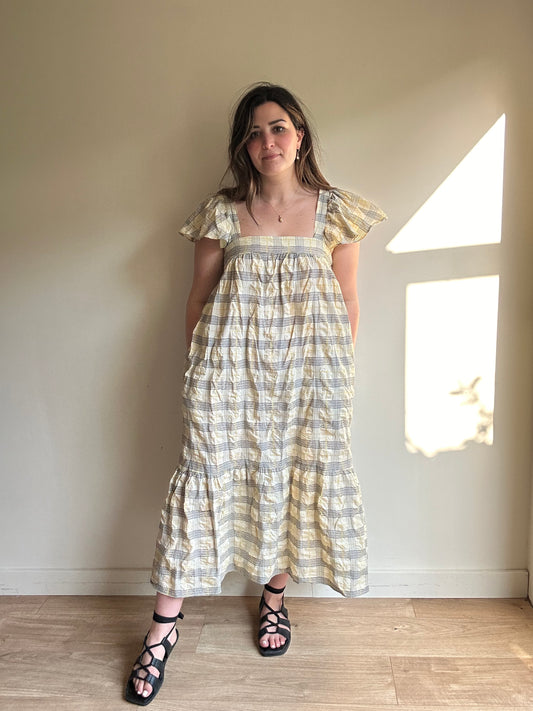 Second Female Check Sun Dress - Size M