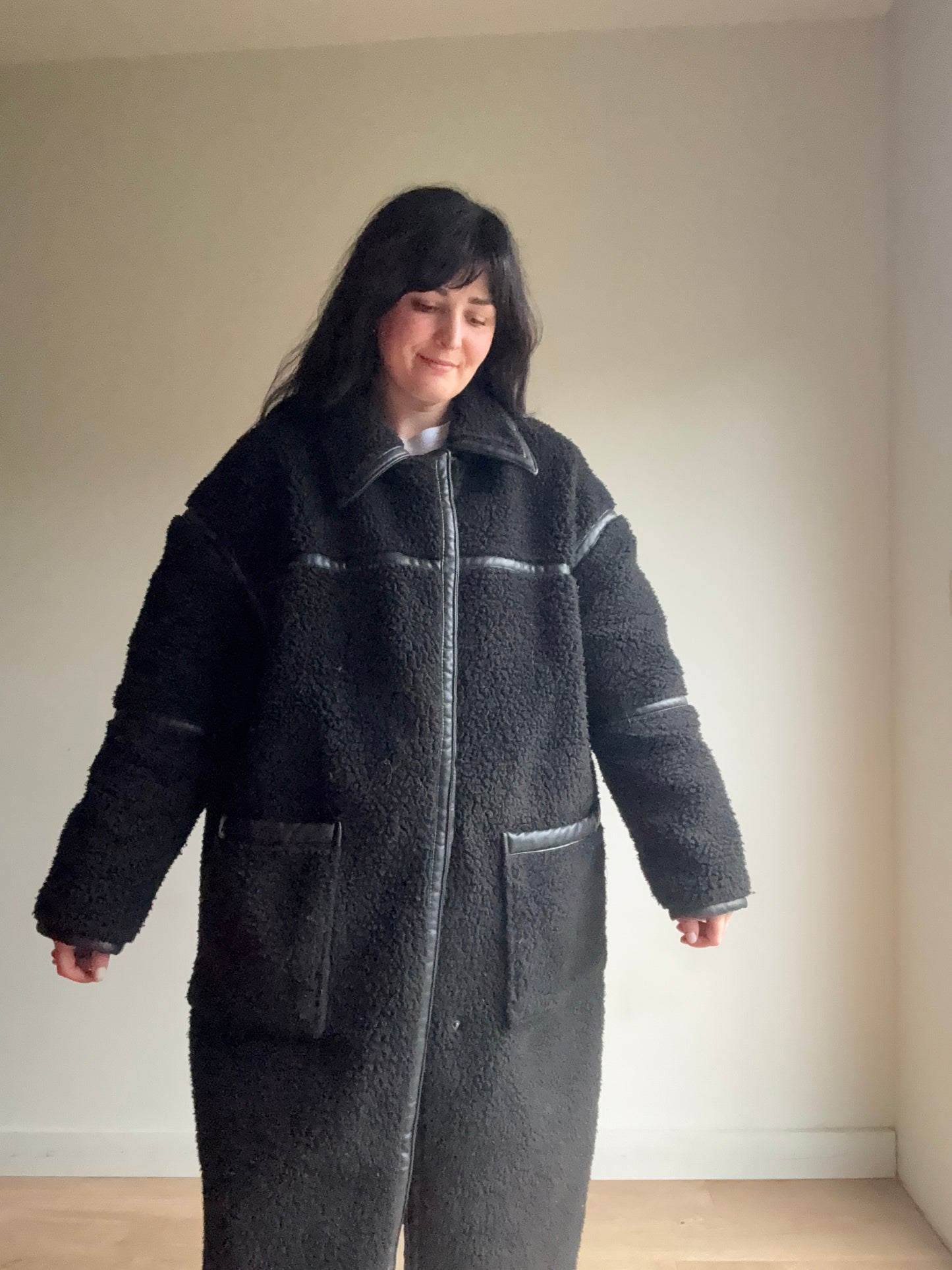 Asos Design Faux Shearling Coat, 14