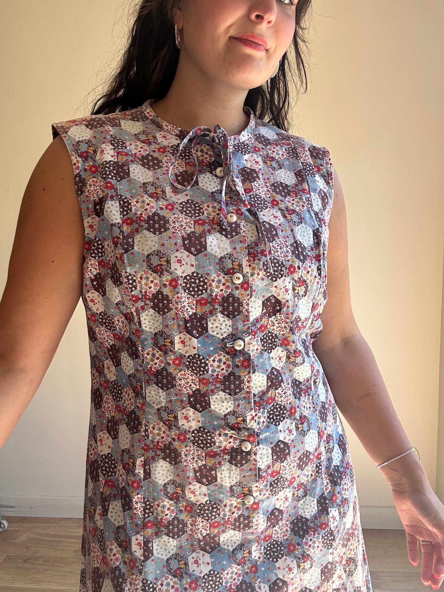 Vintage Handmade Patchwork Dress, L