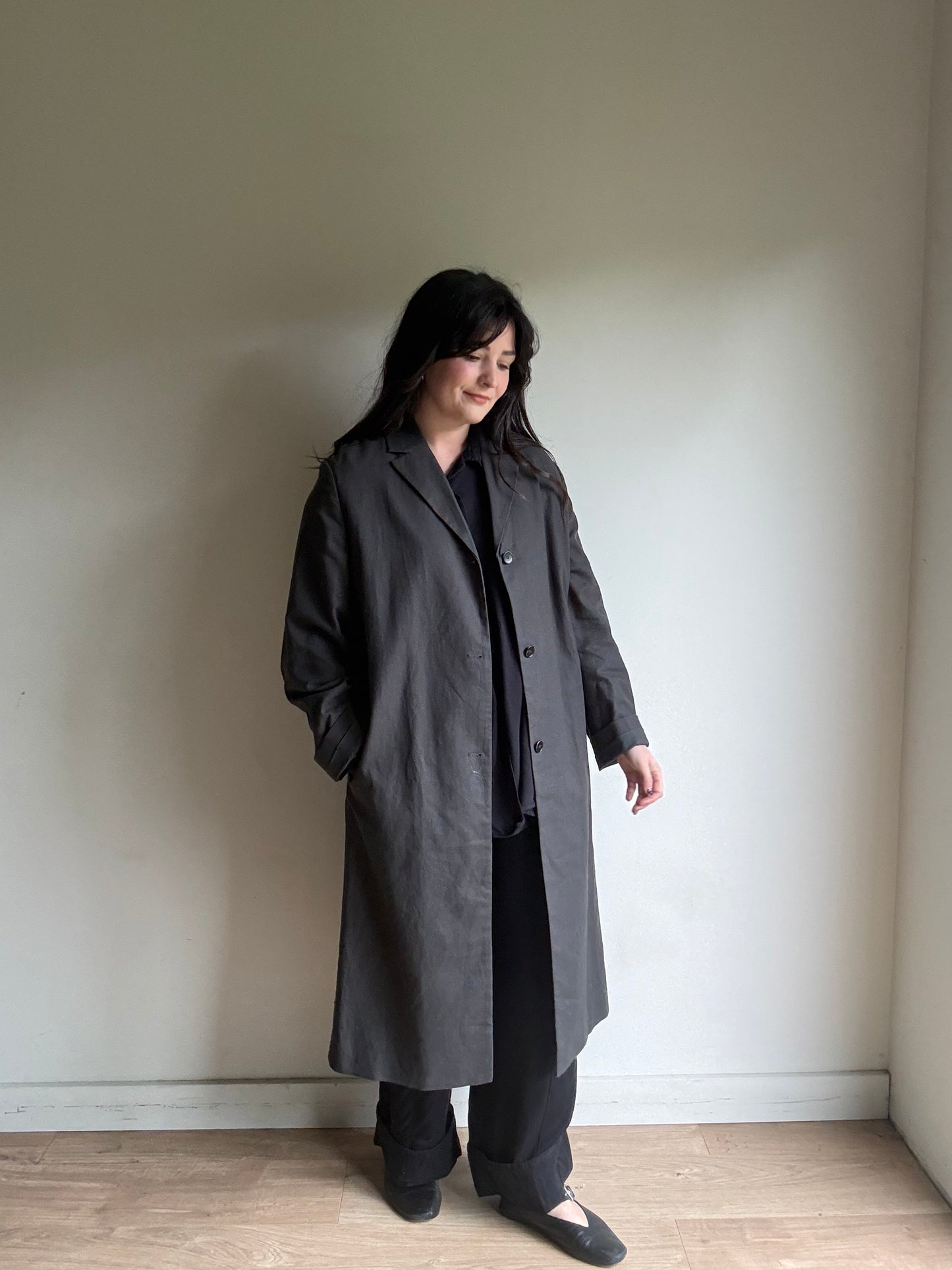 Zara Cotton & Linen Duster Jacket, L