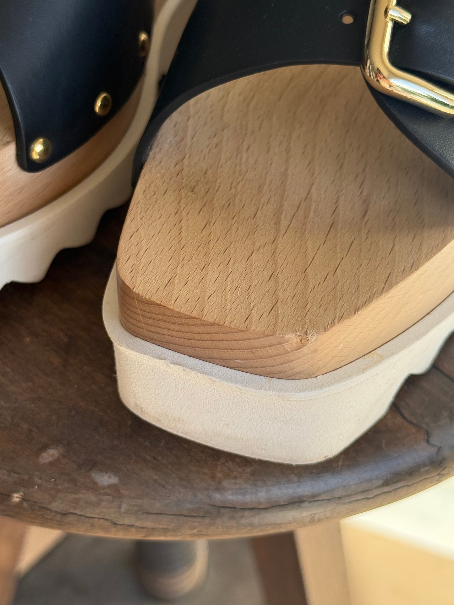 Stella McCartney Wooden Wedge Sandal, 39