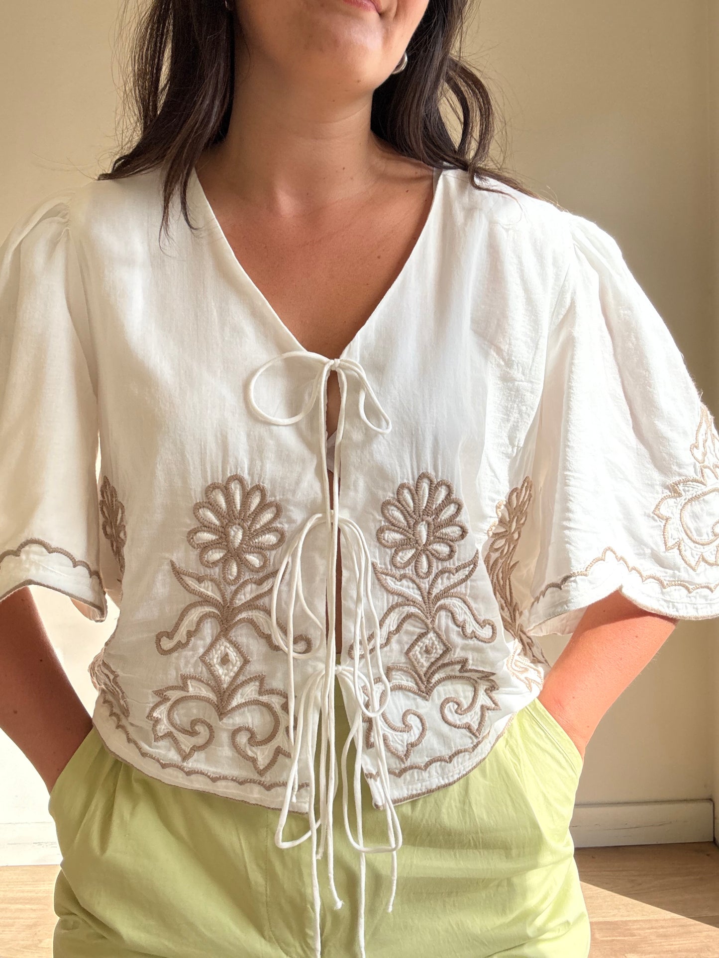 NEW White Stuff Embroidered Blouse, 18