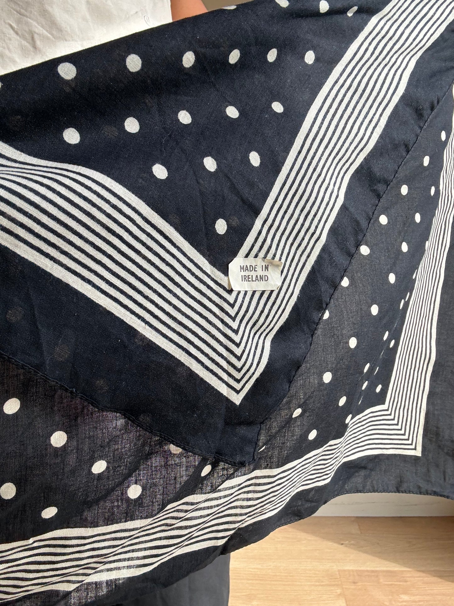 Vintage Cotton Square Bandana Scarf, One Size