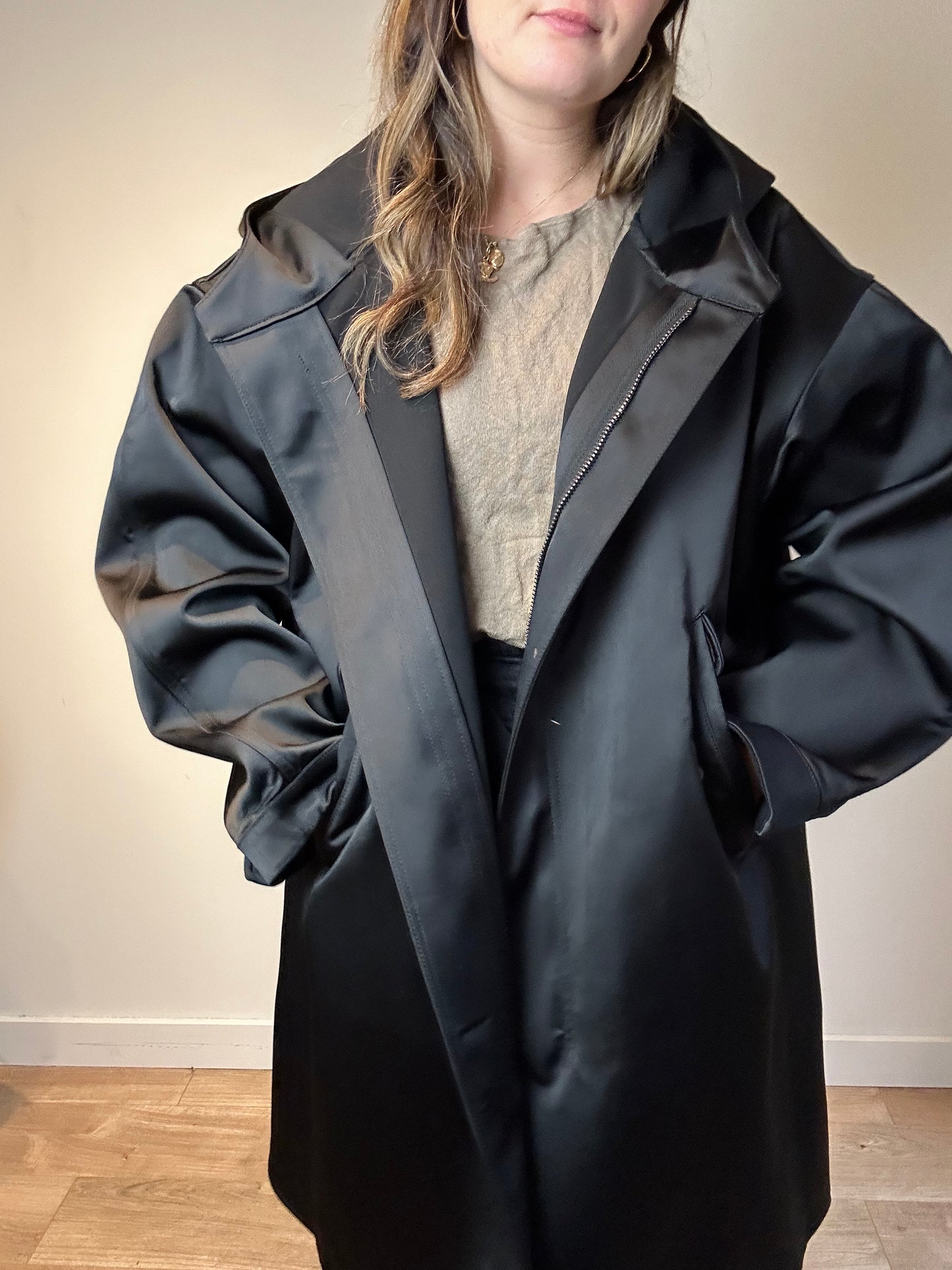 Nomia Black Balloon Coat - Size S Oversized