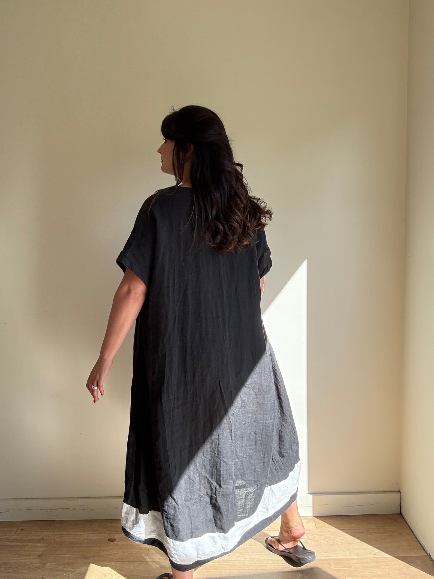 Moyuru Linen Cotton Dress, S (Oversized)