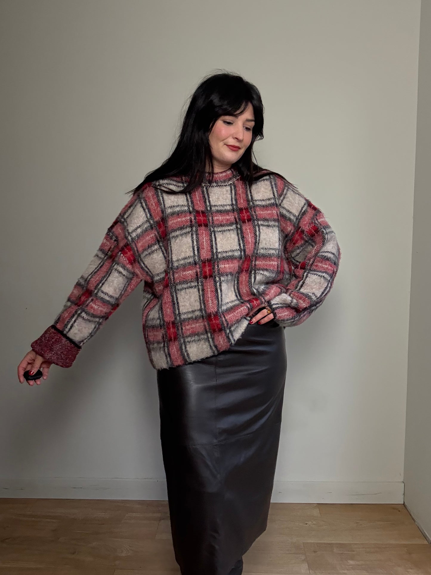 Brown Vintage Wallace Sacks Leather Skirt, 12-14