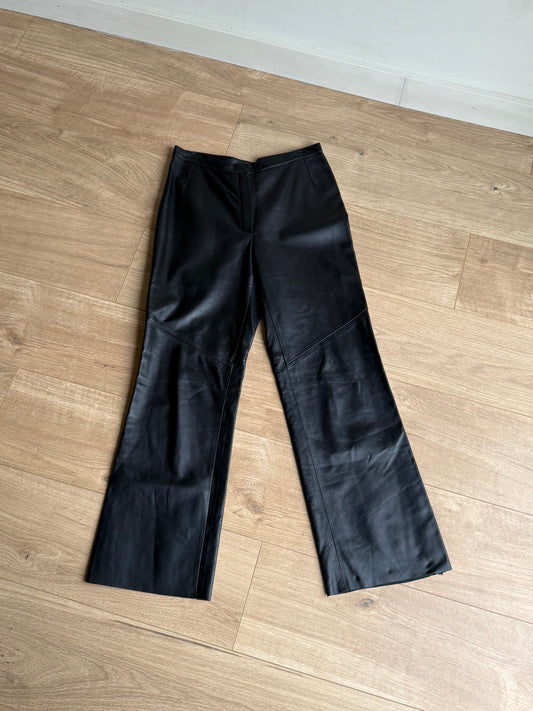 Marks & Spencer Vintage Leather Straight Leg Trousers, 10