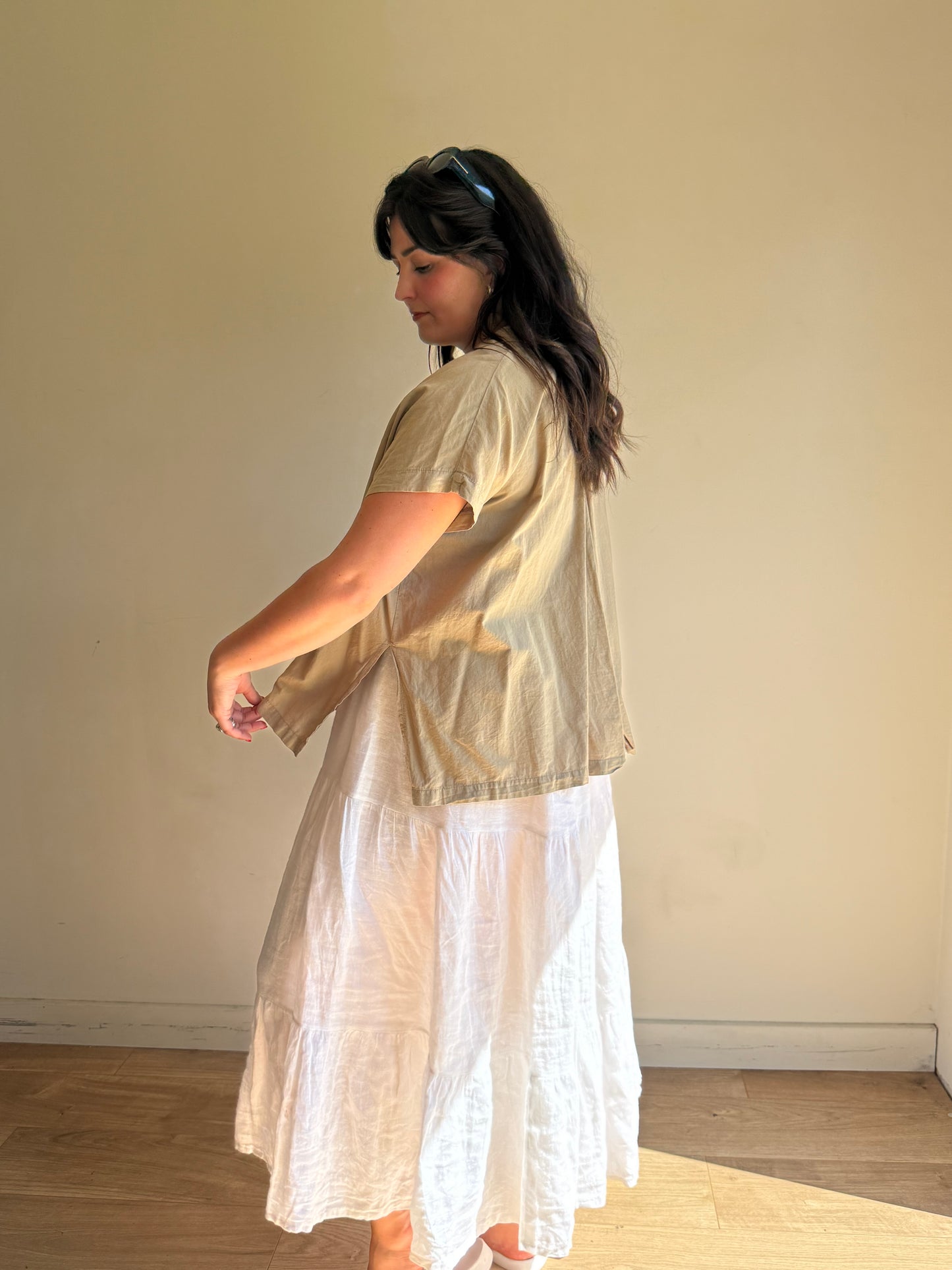 Black Crane Boxy Open Shirt, One Size