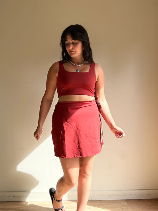 Girlfriend Collective NEW Skort and Bra Set, L-XL