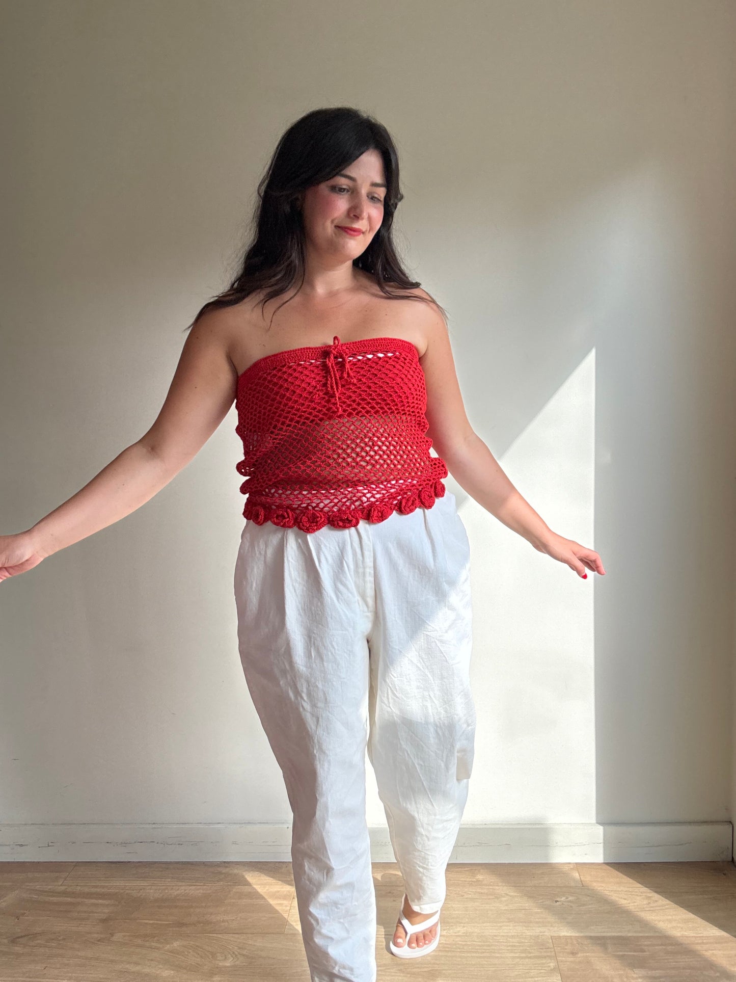 Mango Crochet Knit Strapless Top or Skirt, L