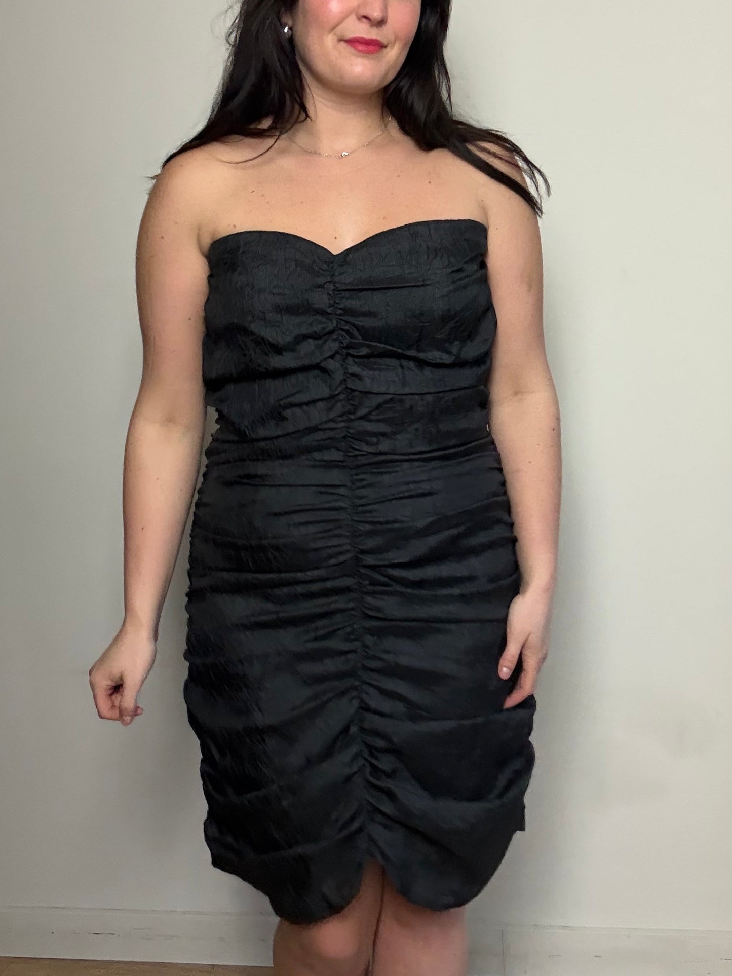 Vintage Jaqui Designs Bow Puff Sleeve Cocktail Dress, 12-14