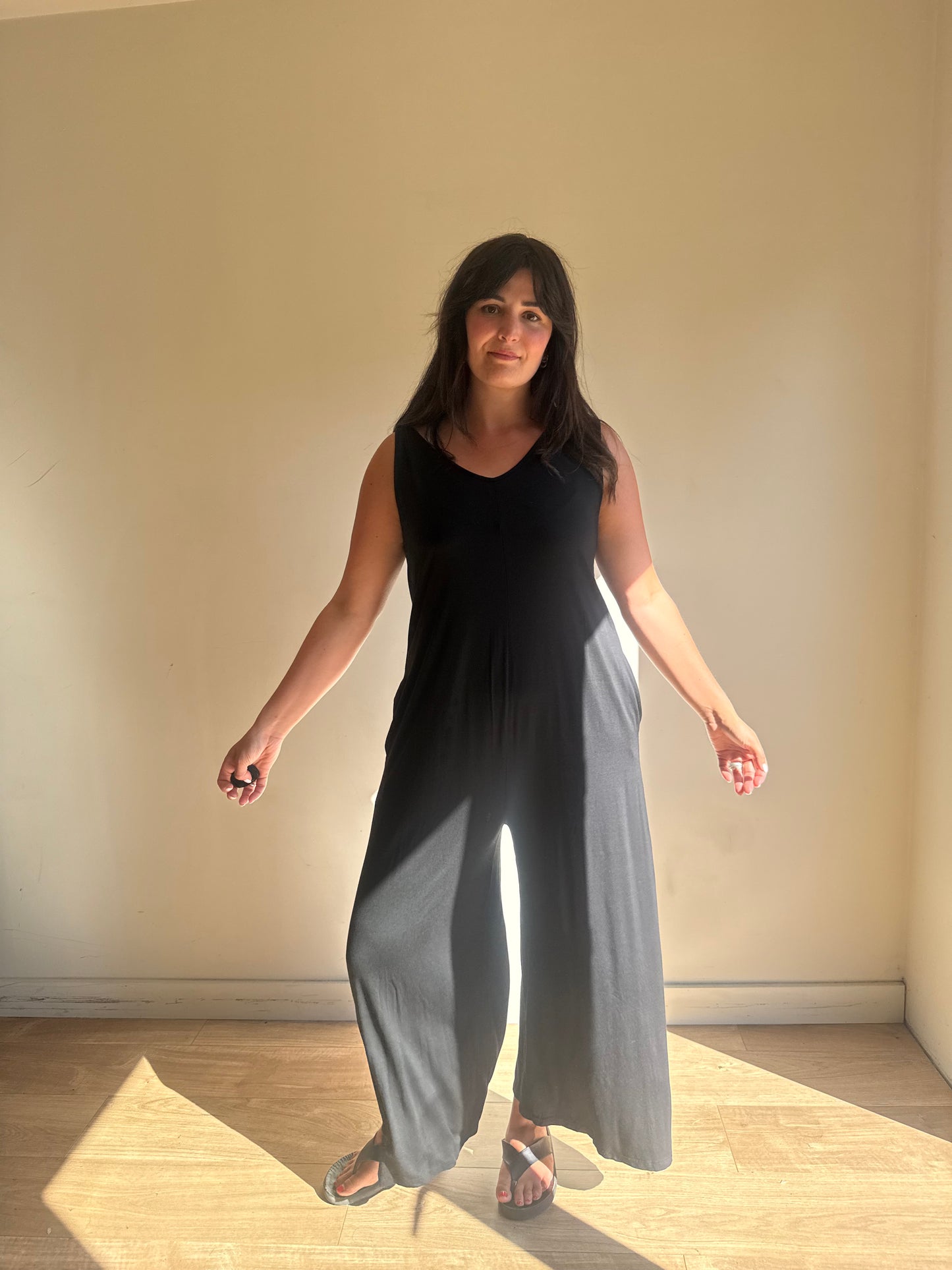 Jersey Wide Leg Jumpsuit, L