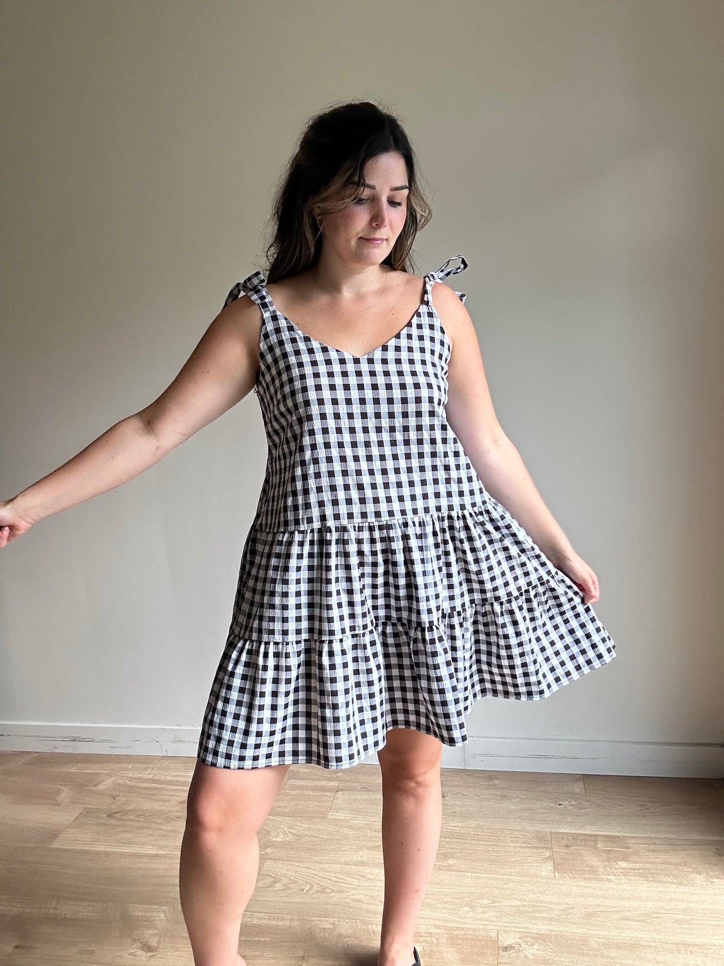 Gingham Tiered Dress, 10