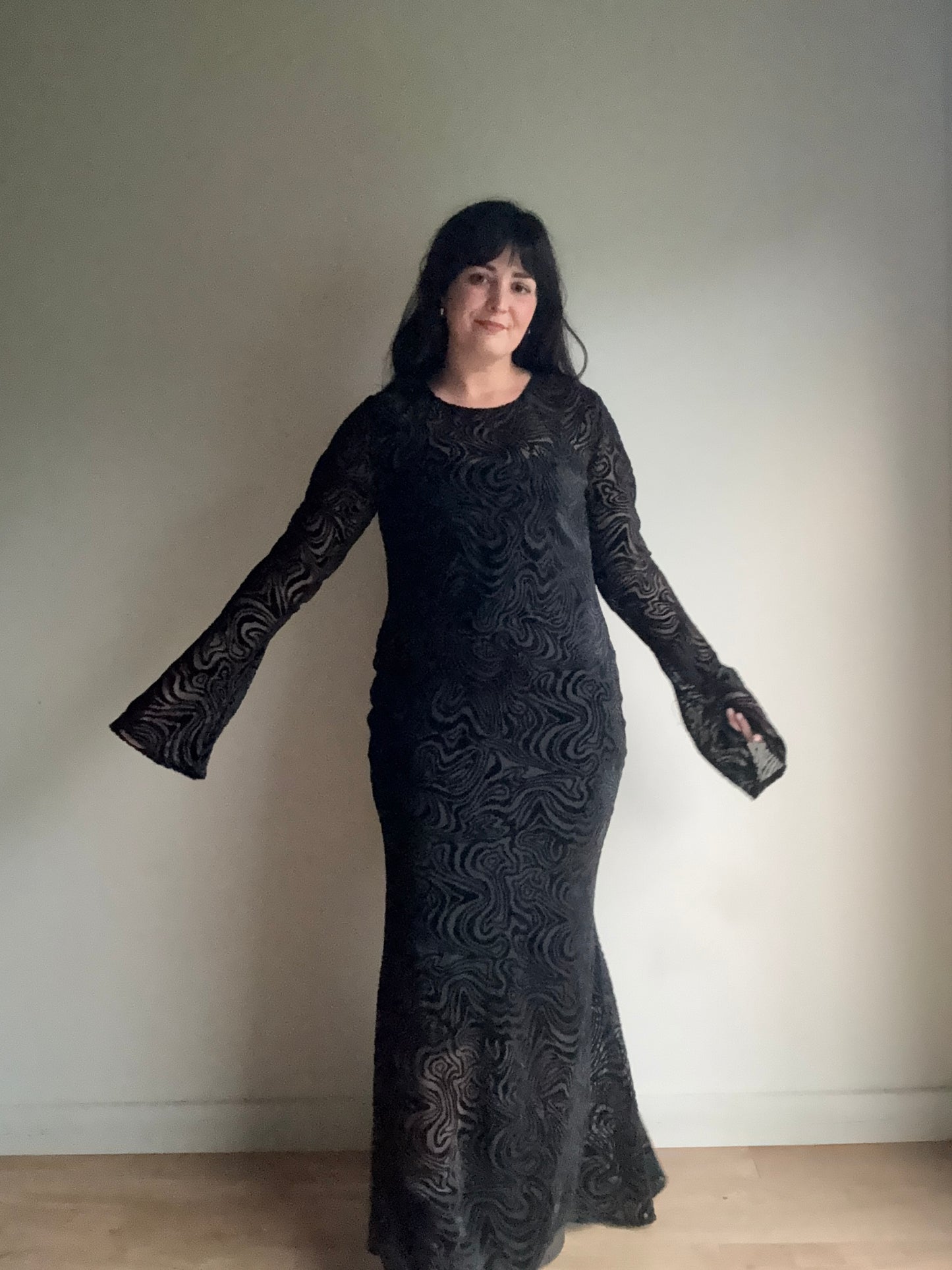 Kai Collective Marble Sheer Mesh Dress, XL