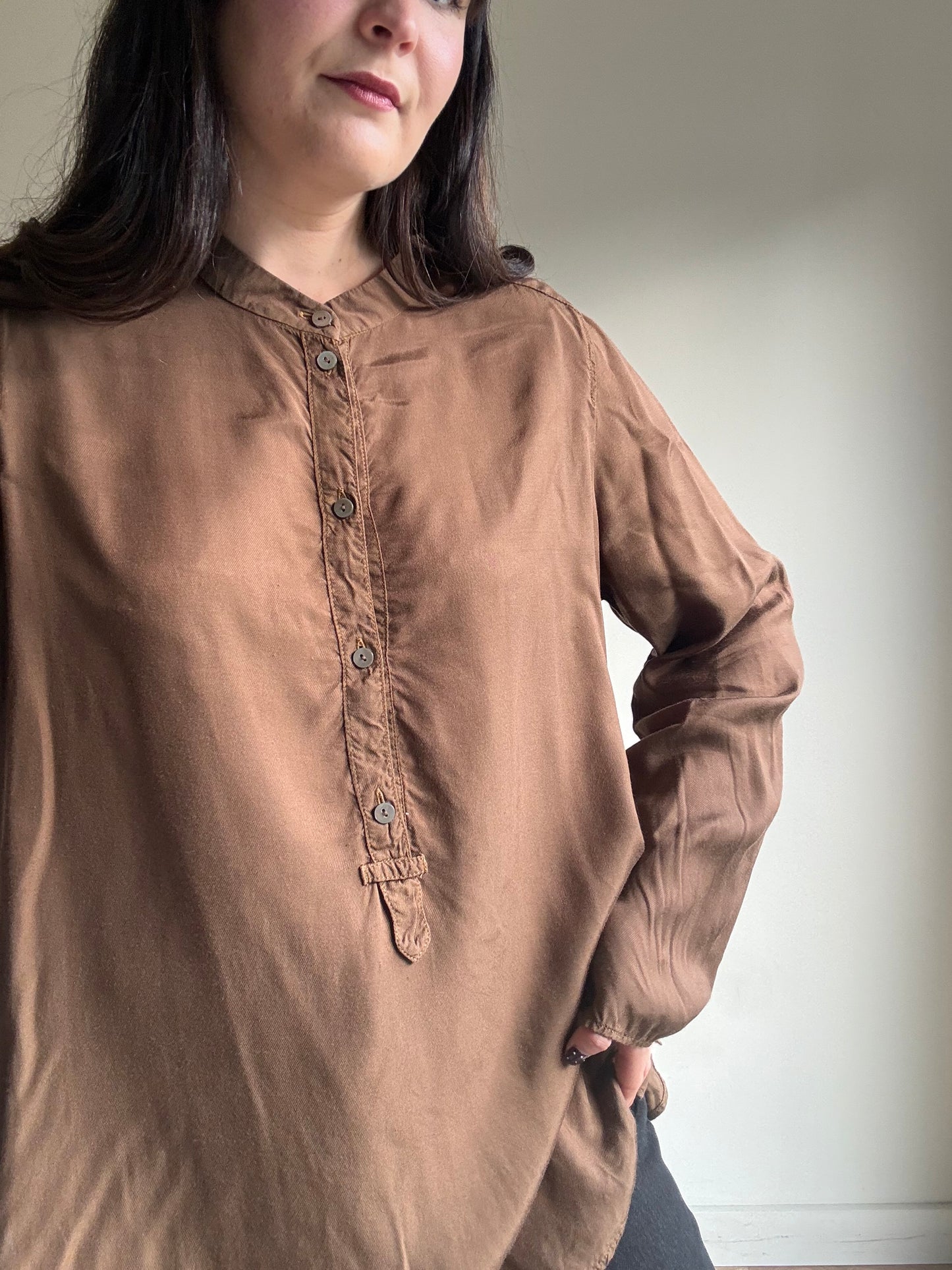 Brown OSKA Floaty Blouse, M/L