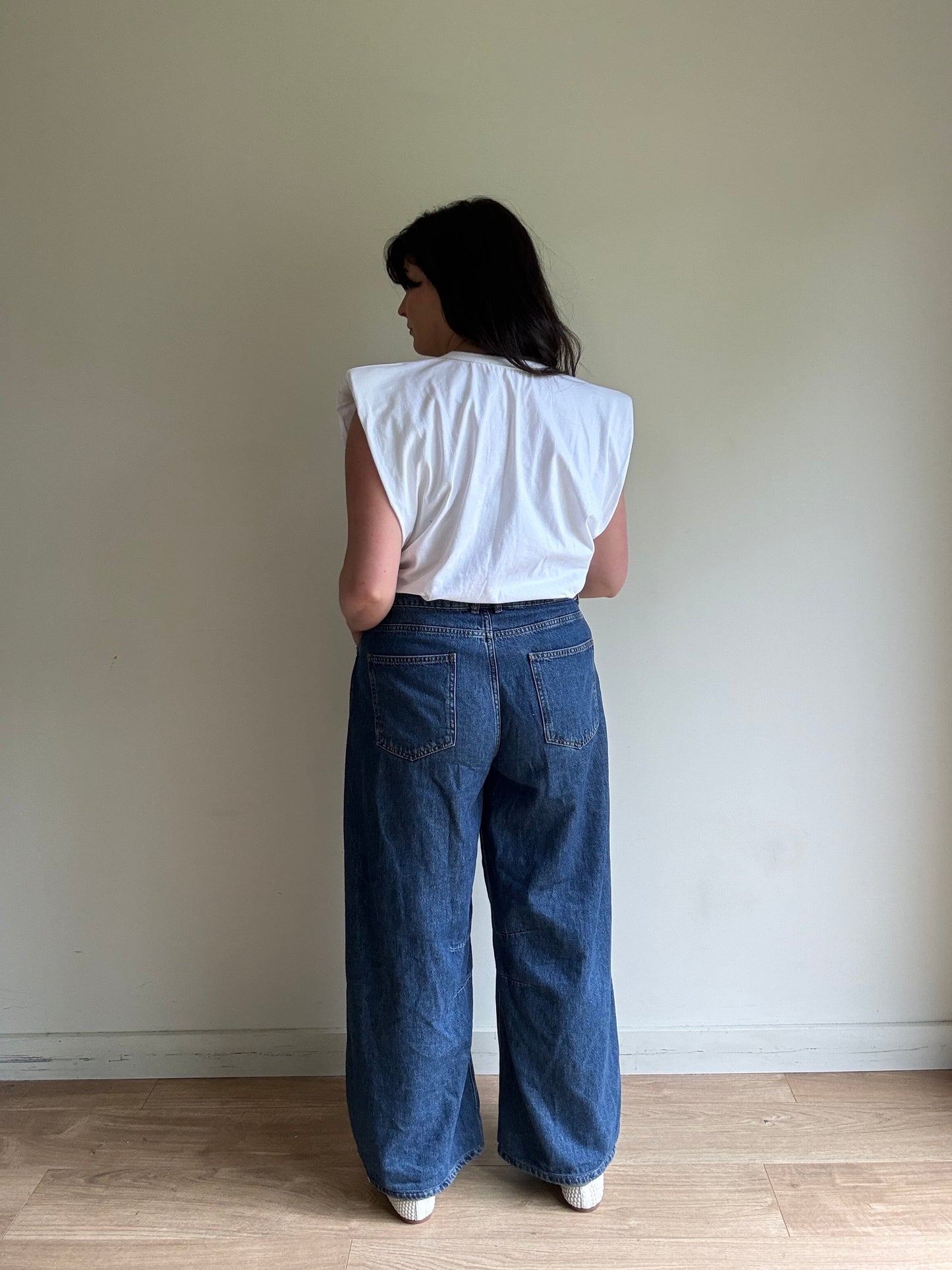 Mid Blue Aligne Markus Barrell Leg Jeans, 16