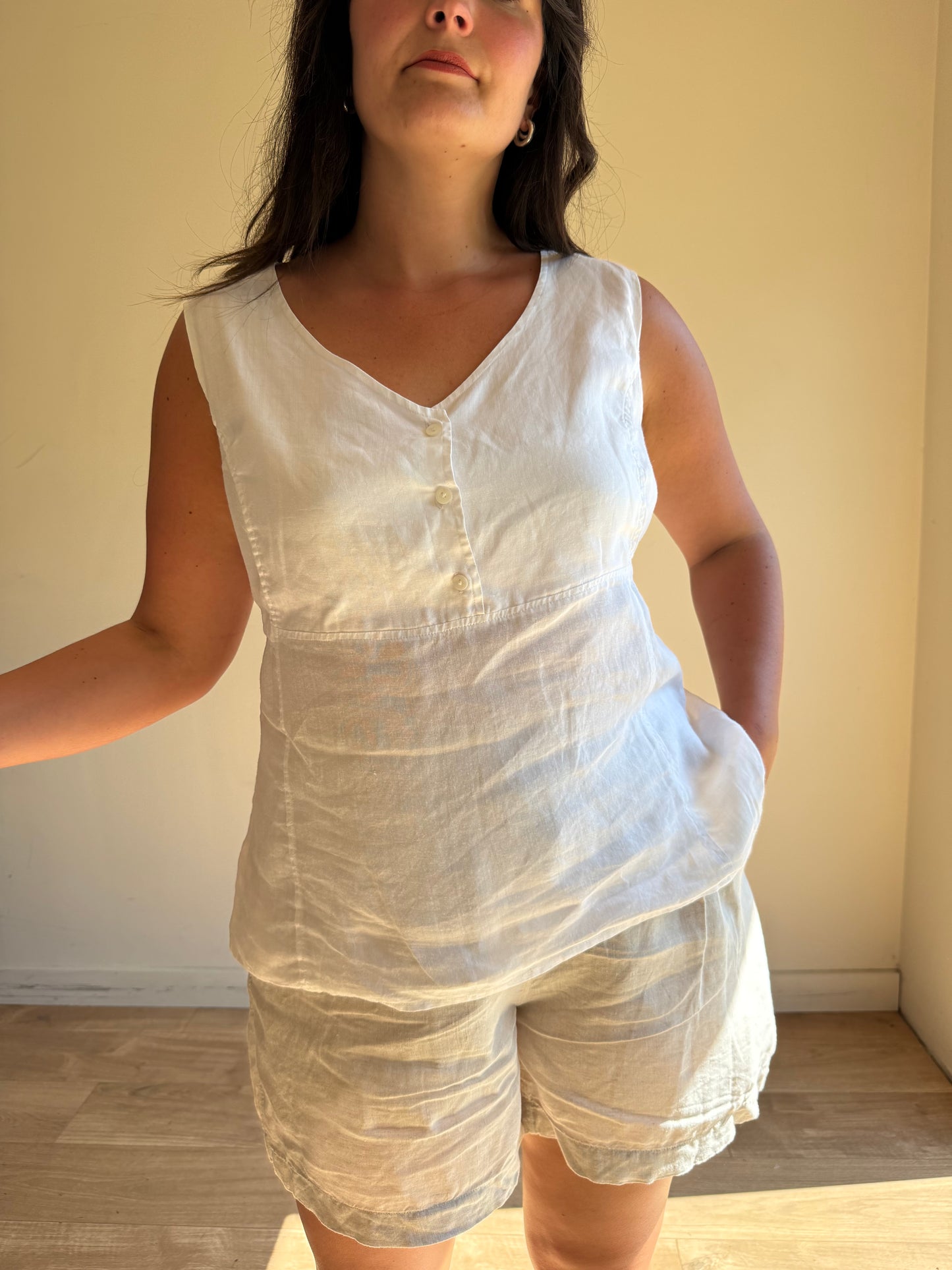 OSKA Ramie Tie Back Top, M