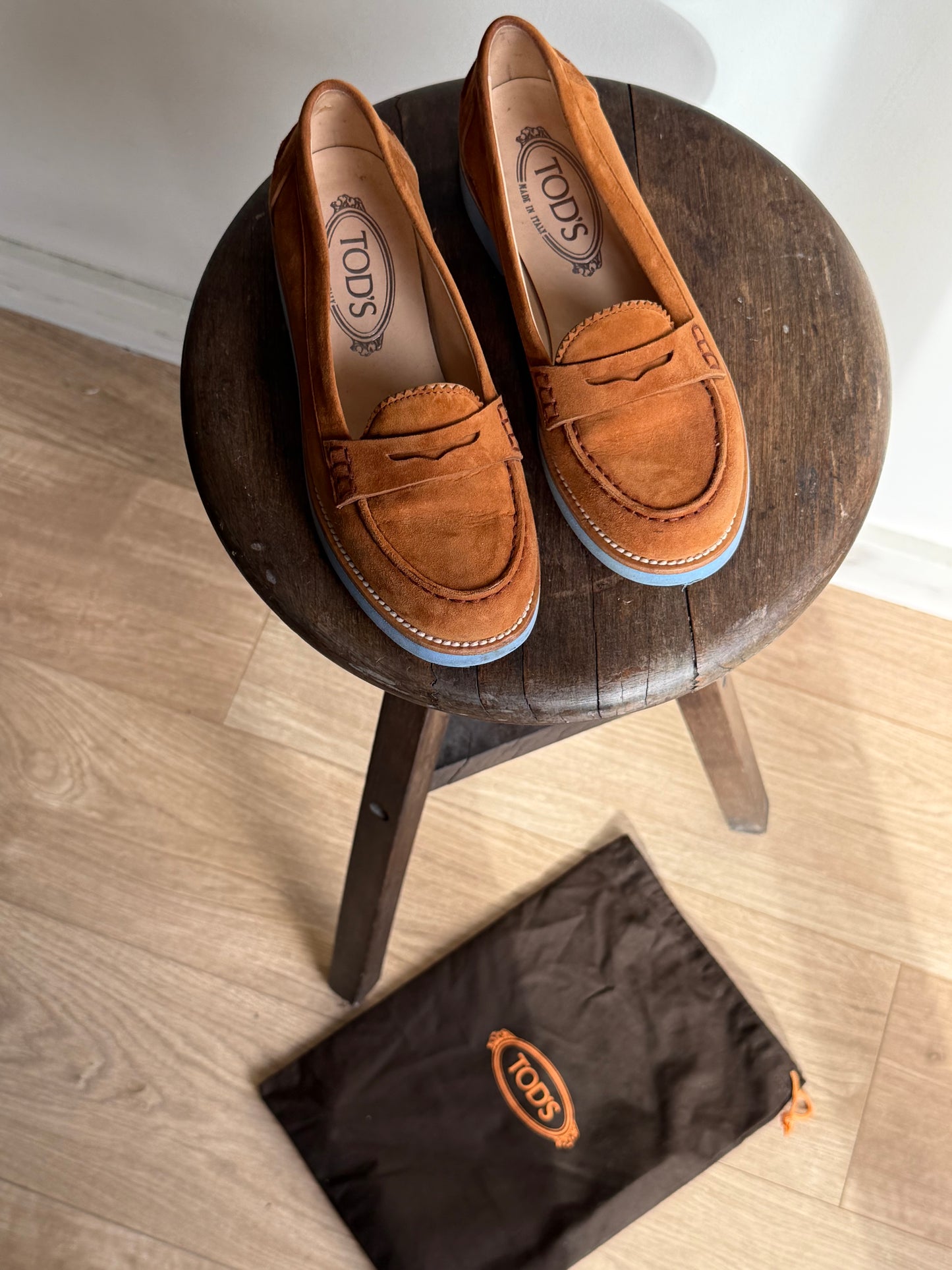 TOD'S Suede Penny Loafer, EU 35