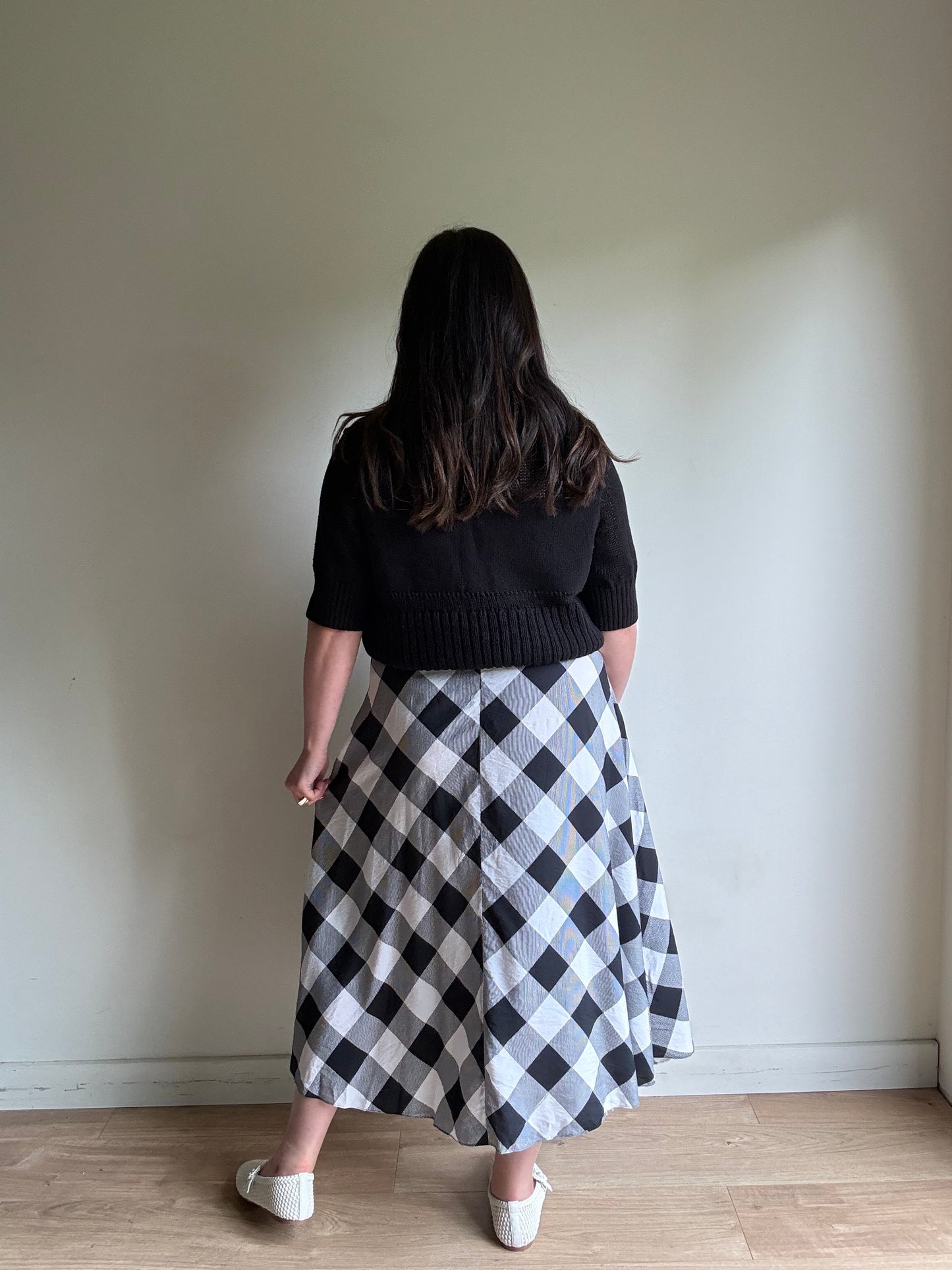 M&S Gingham Midi Skirt, 8