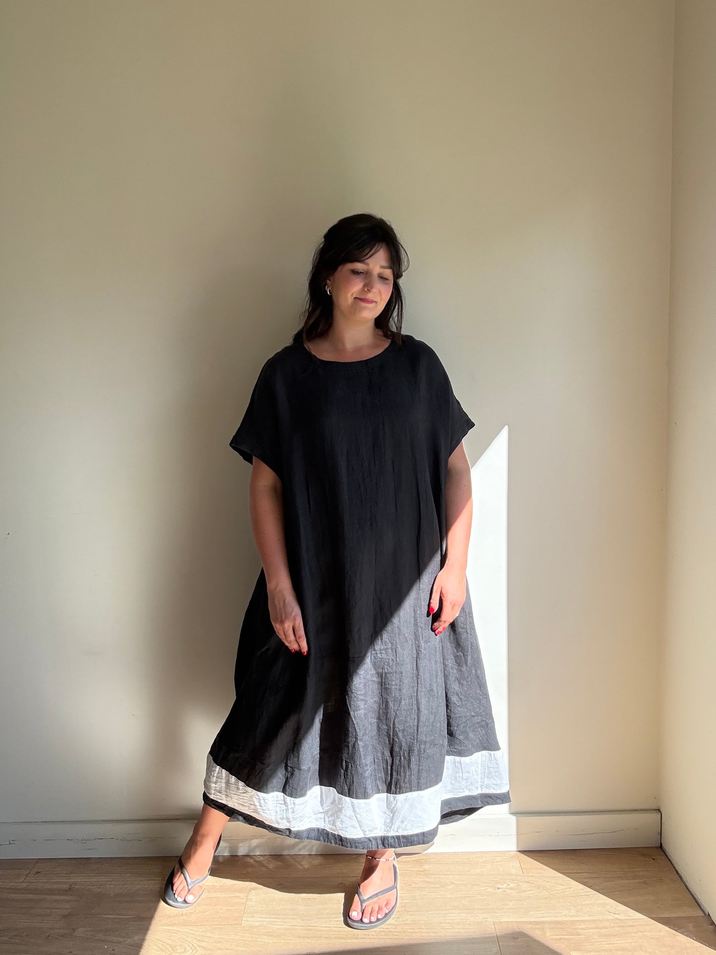 Moyuru Linen Cotton Dress, S (Oversized)