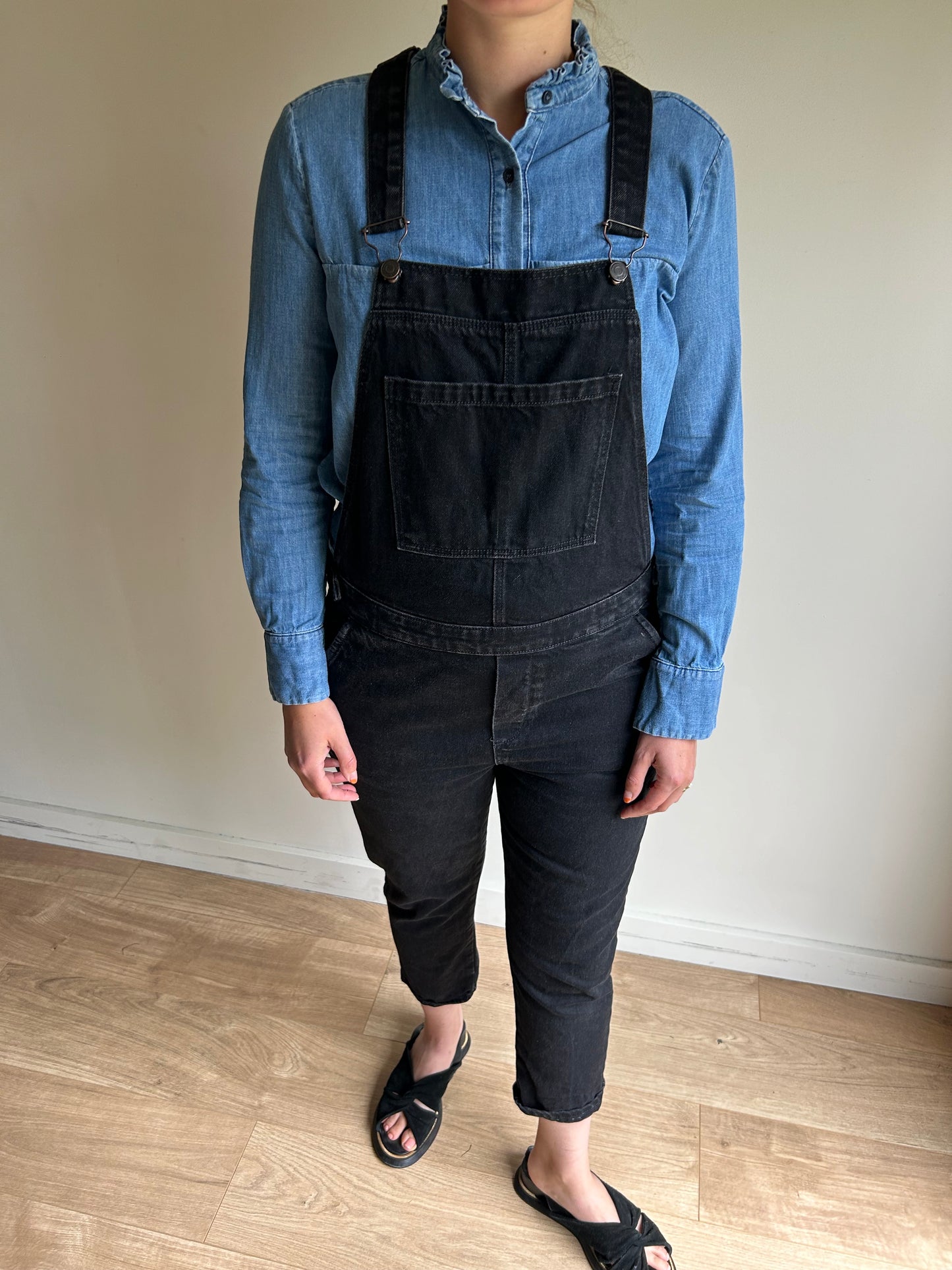 Topshop Crop Denim Dungarees, 12