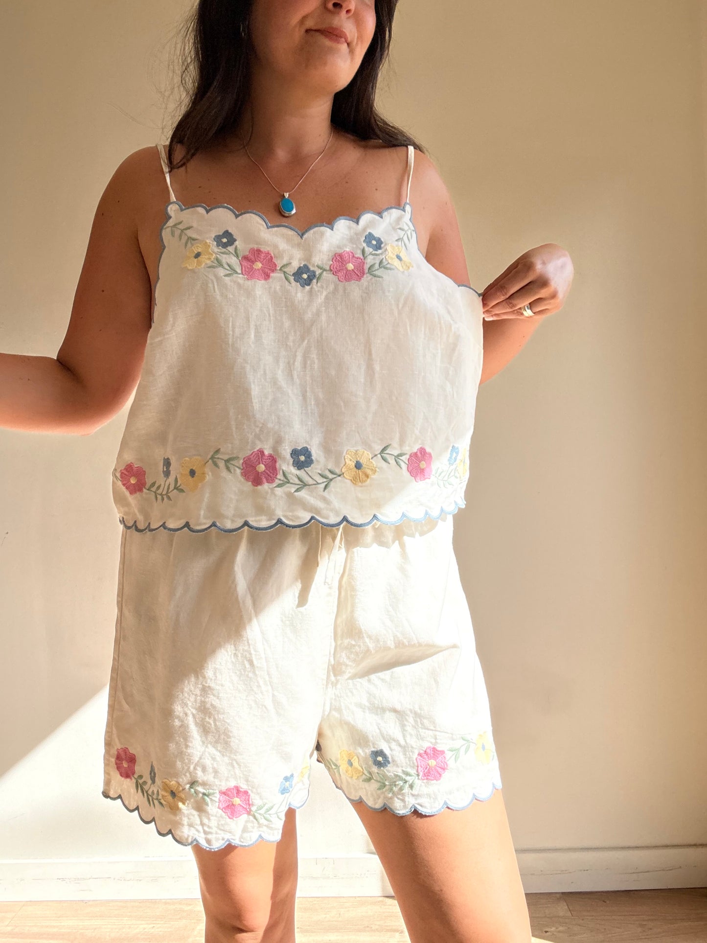 Sezane Linen Embroidered Co-Ord, 16-18