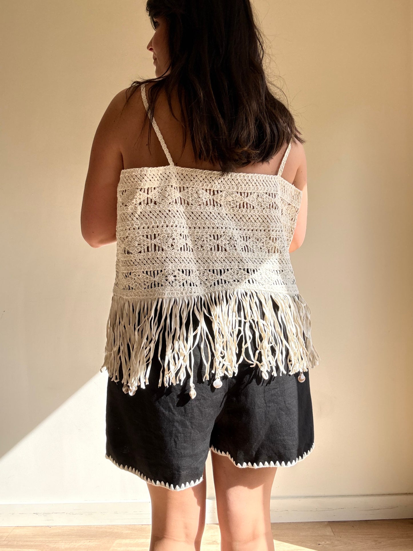 M&S Crochet and Fringe Top, 18