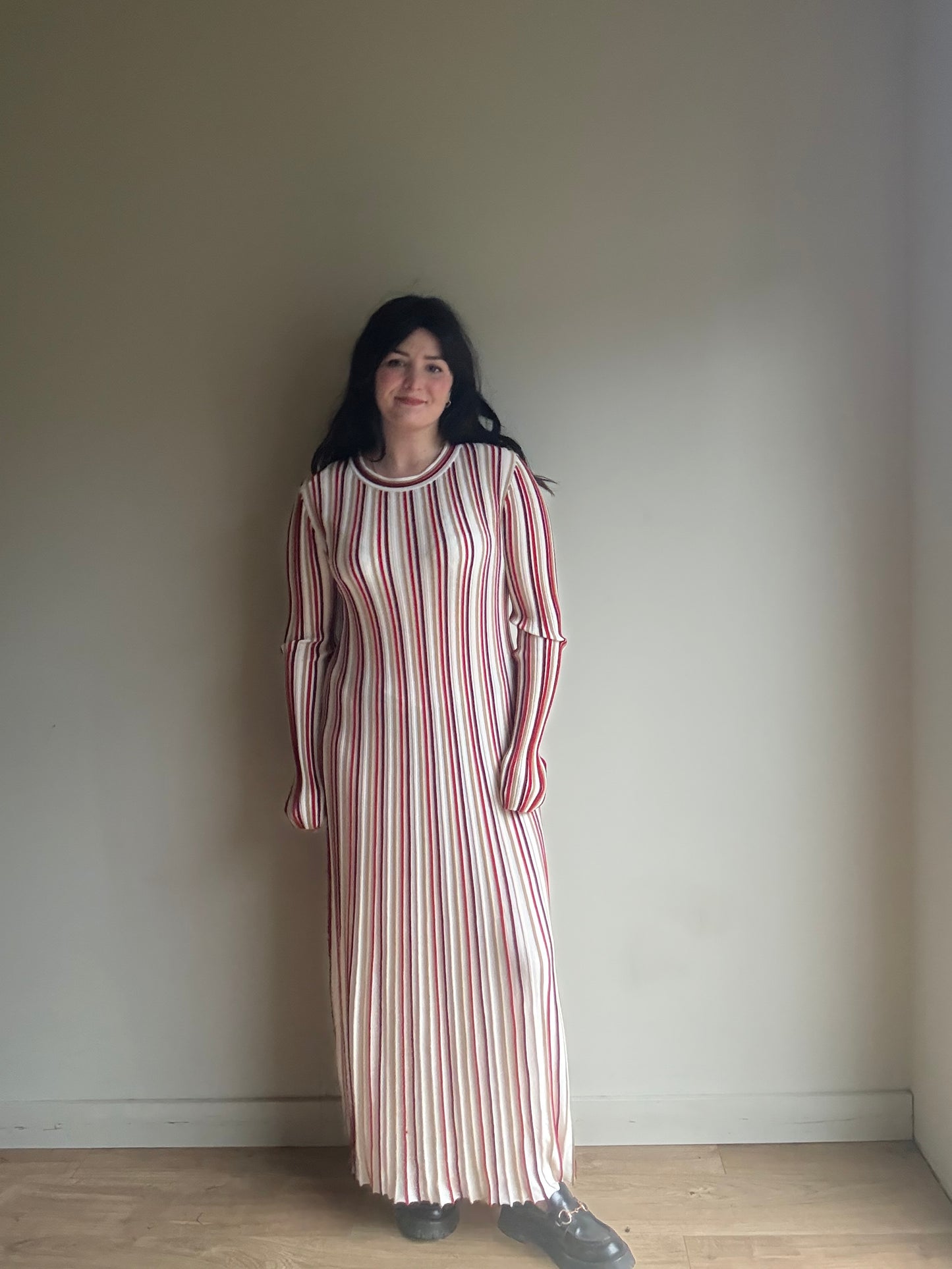 & Other Stories Knit Stripe Maxi Dress, M