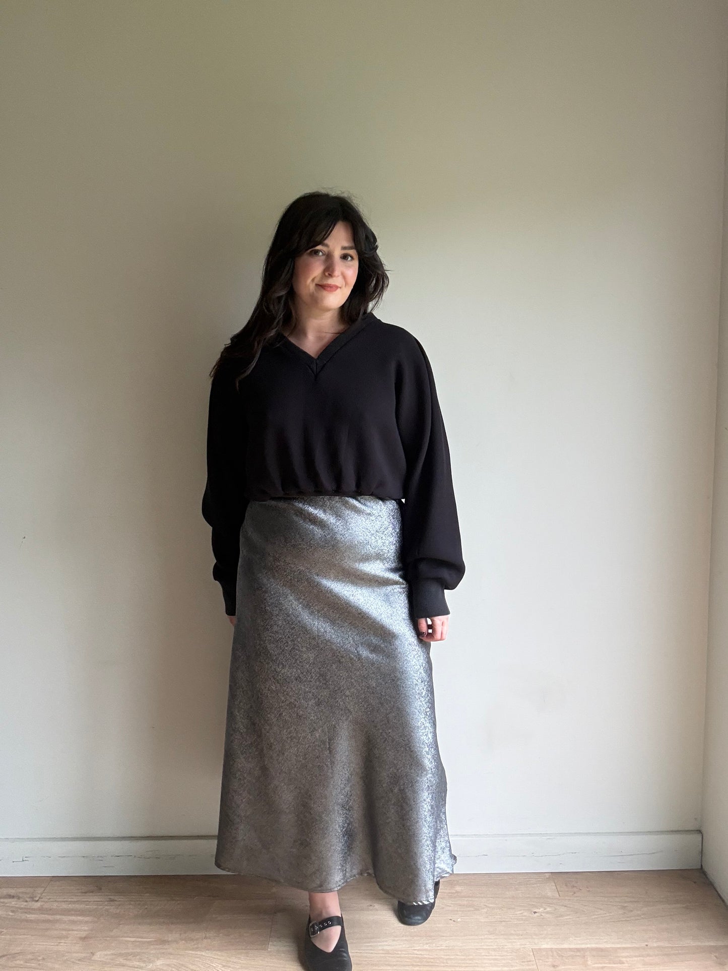 Silver Y.A.S Metallic Slip Skirt, M