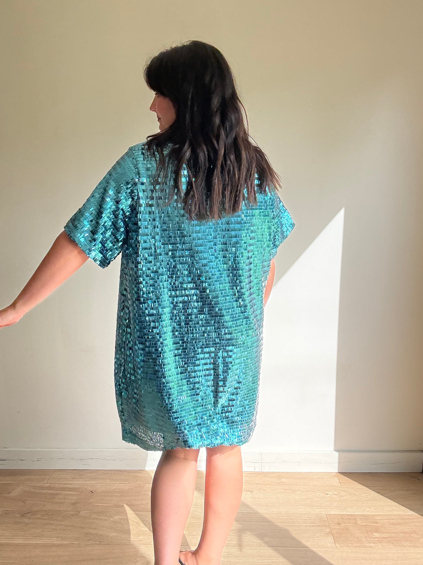 Sequin T-Shirt Dress, XL-XXL