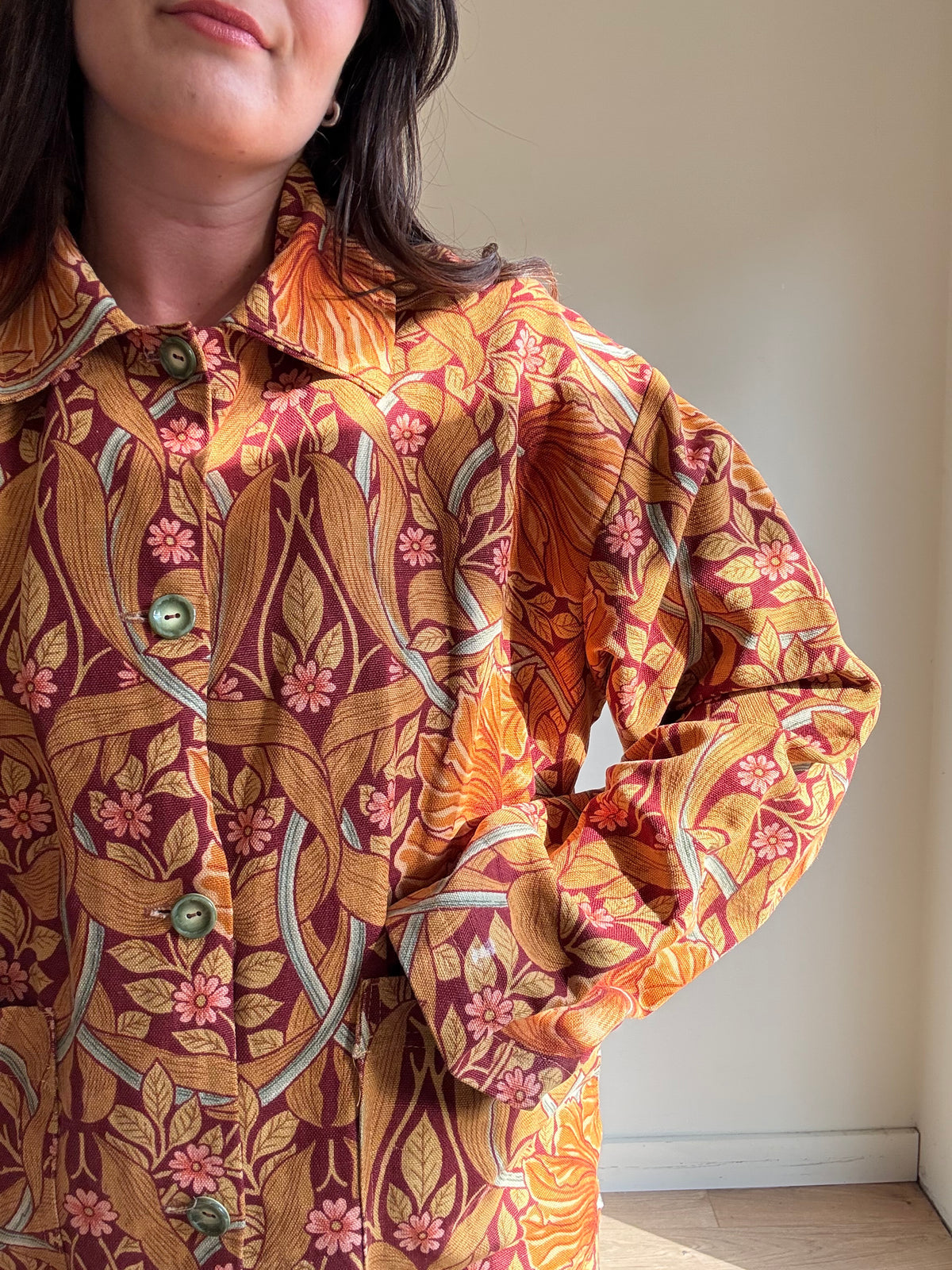 Handmade William Morris Boxy Jacket, XL