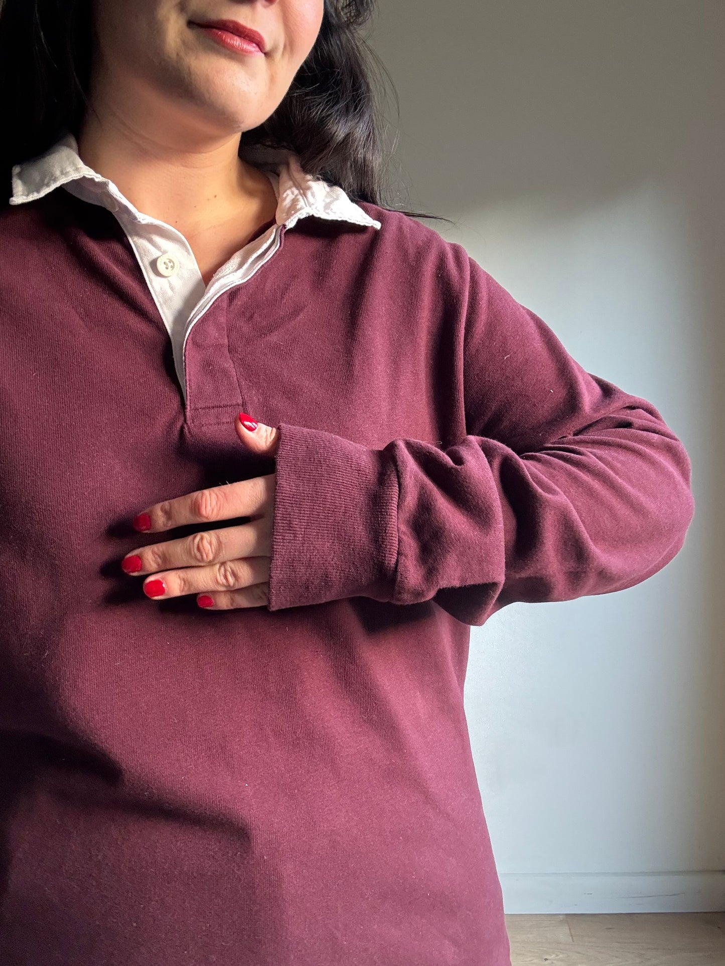 M&S Burgundy Rugby Top, L