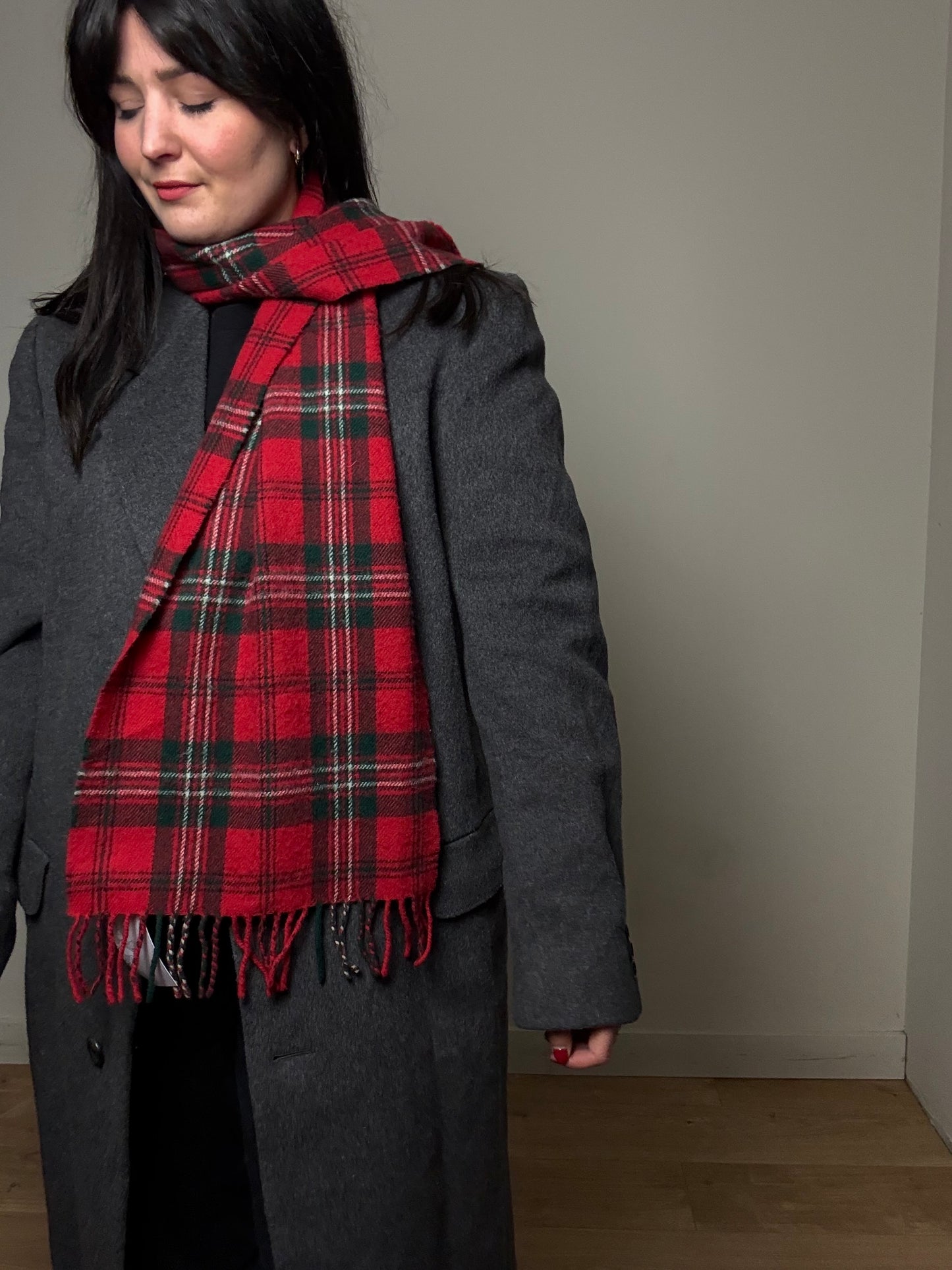 Check Lambswool Scarf, O/S