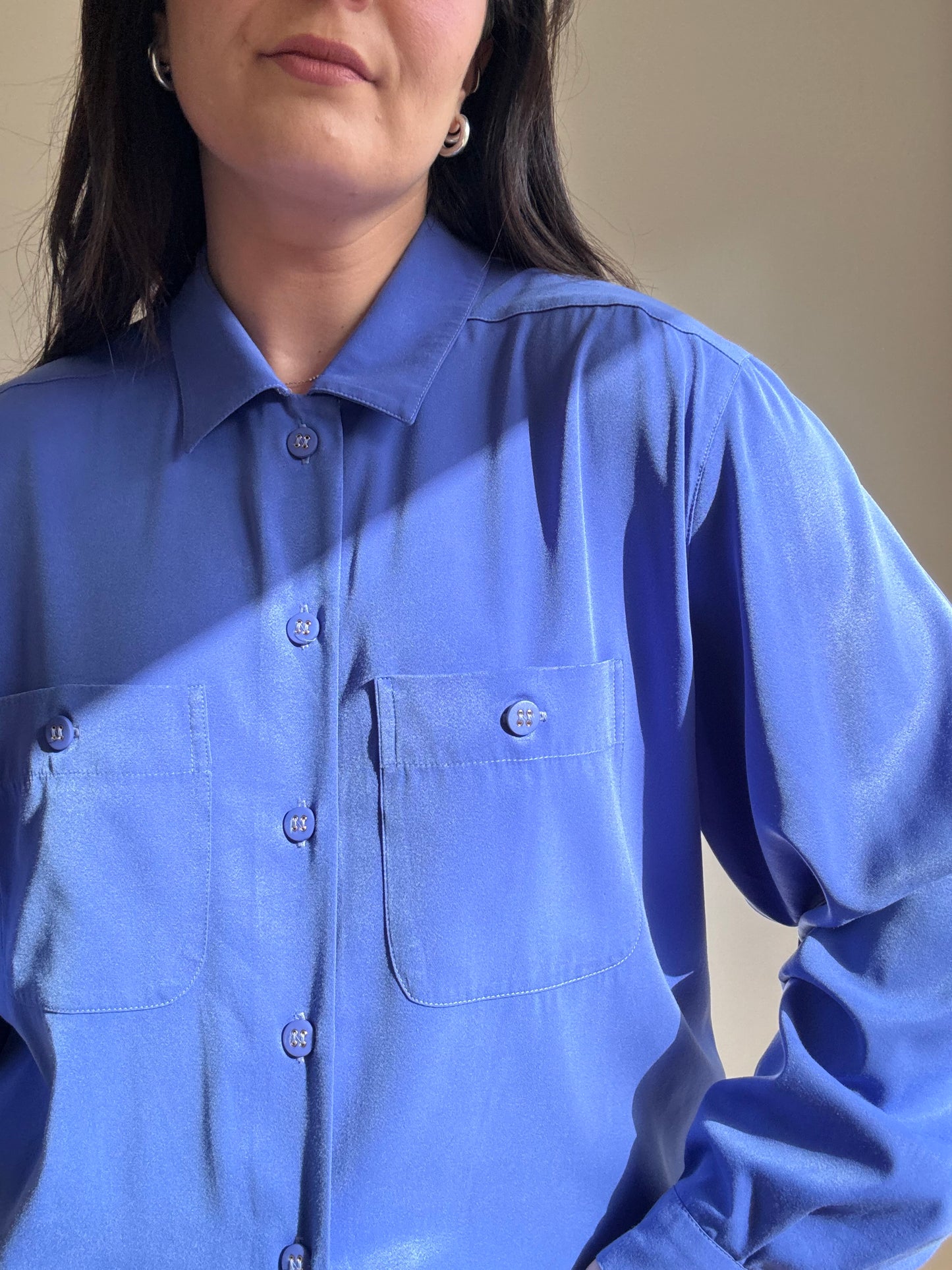 Vintage Jaeger Silky Shirt, M/L