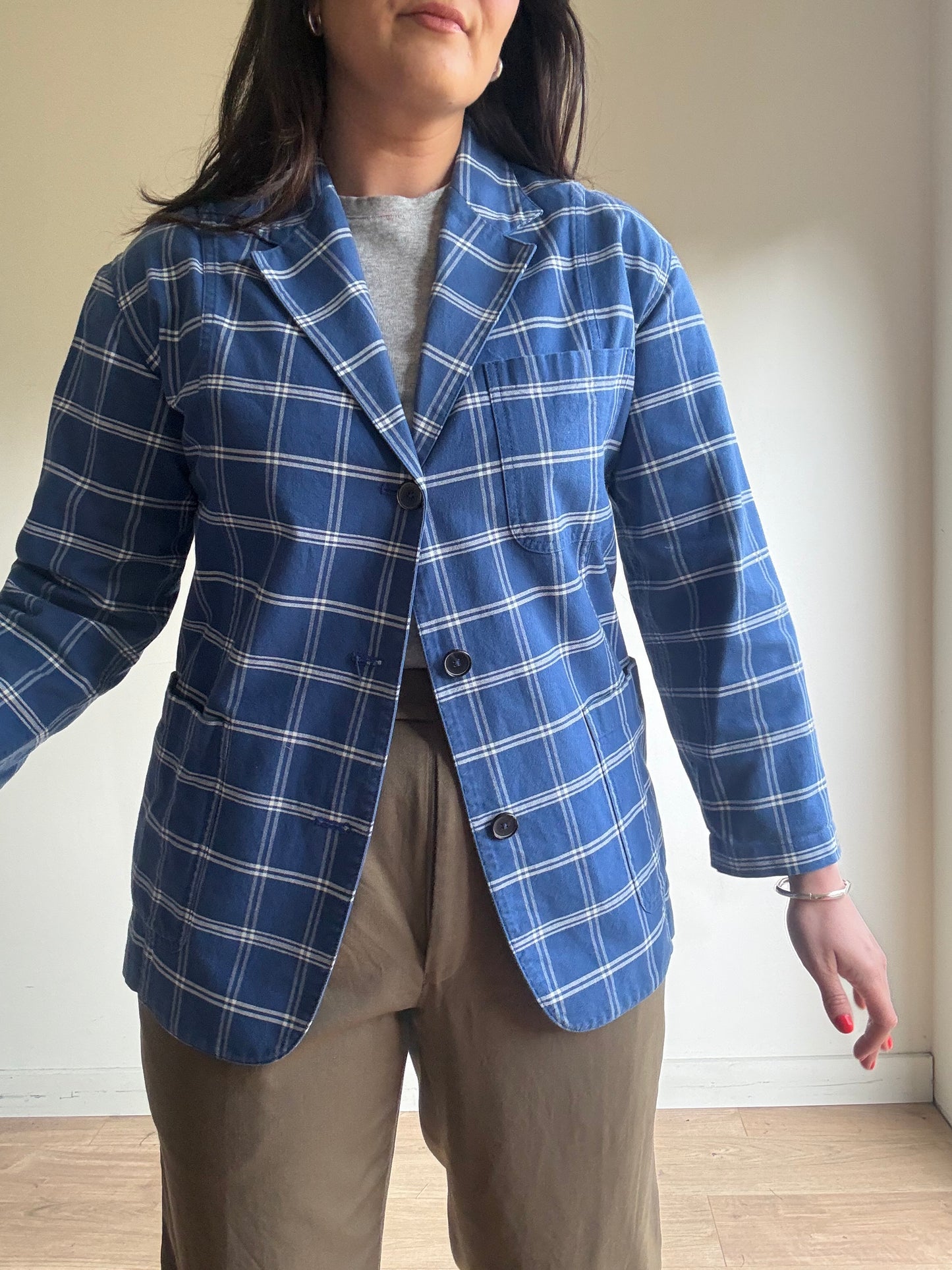 Caron Callahan Check Cotton Blazer, S